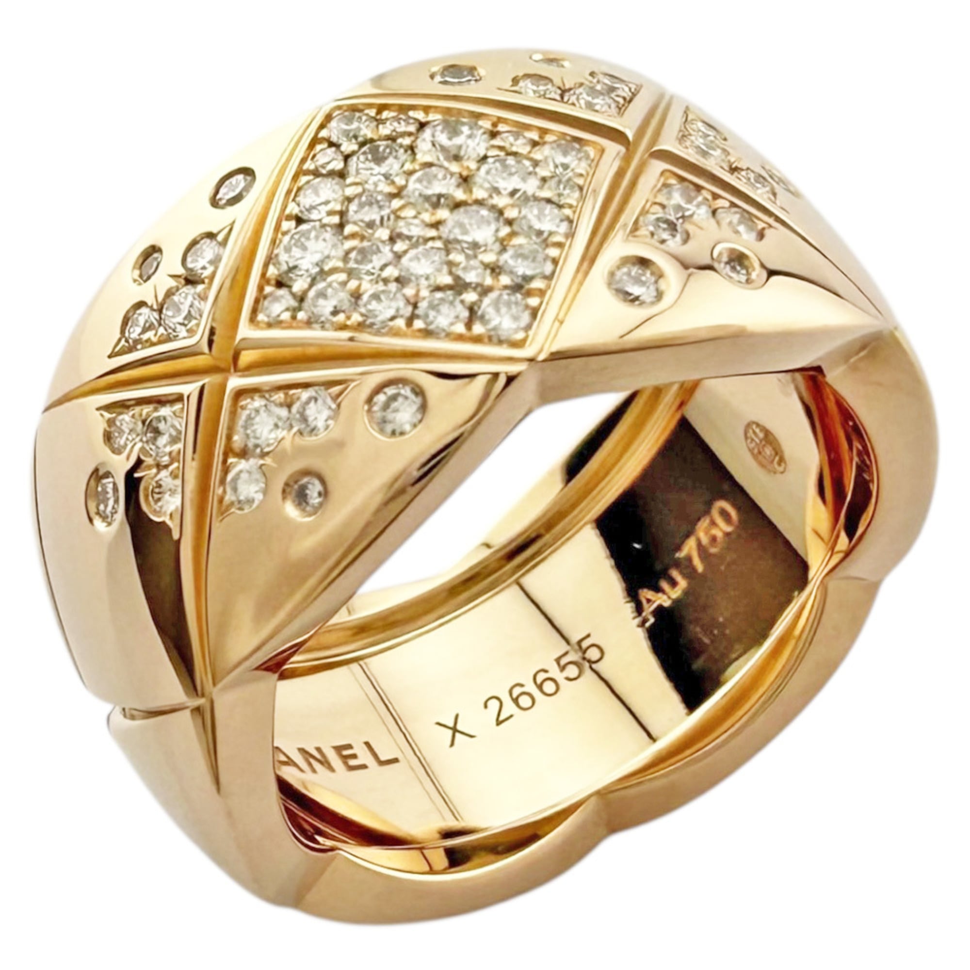 Chanel Coco Crush Ring, 18k Gold, Diamond, Women\'s, Pre-owned.