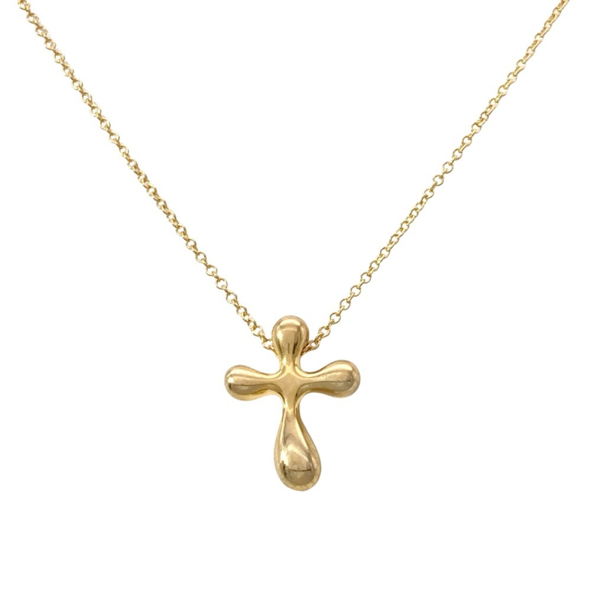 Tiffany & Co. Small Cross Necklace, 18K Yellow Gold, 4.0g, by Elsa Peretti, for Women