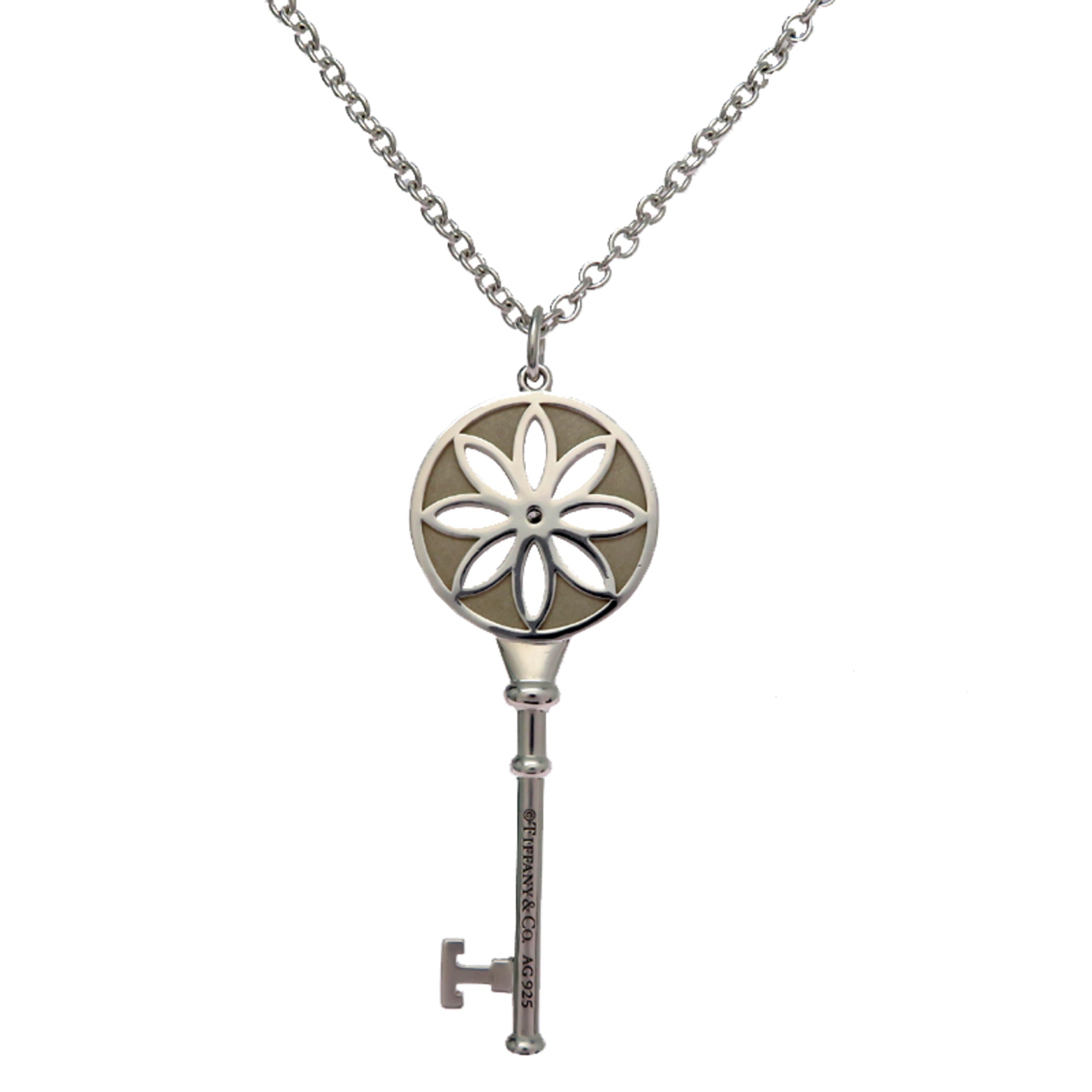 Tiffany & Co. SV925 Daisy Key Diamond Women\'s Necklace (Silver 925)