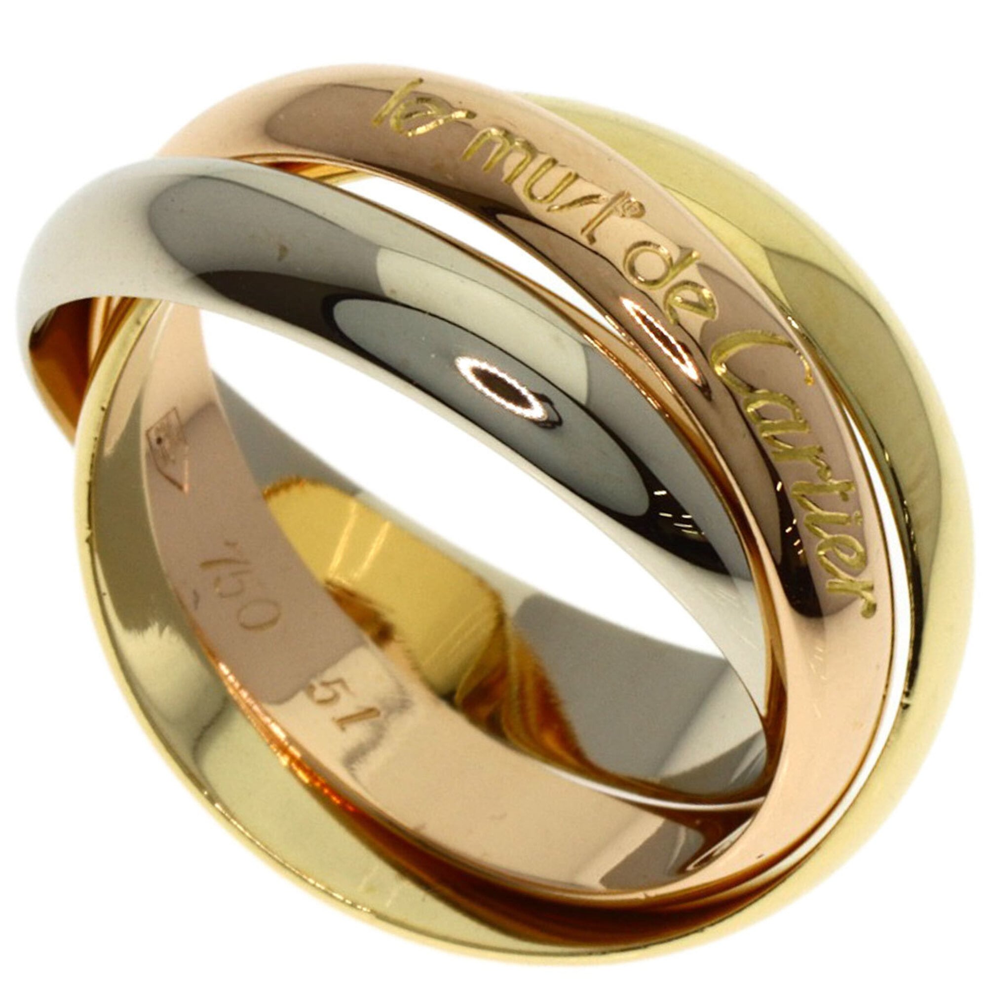 Cartier Trinity #51 Ring, 18K Yellow Gold/18K White Pink Gold, Women\'s, CARTIER