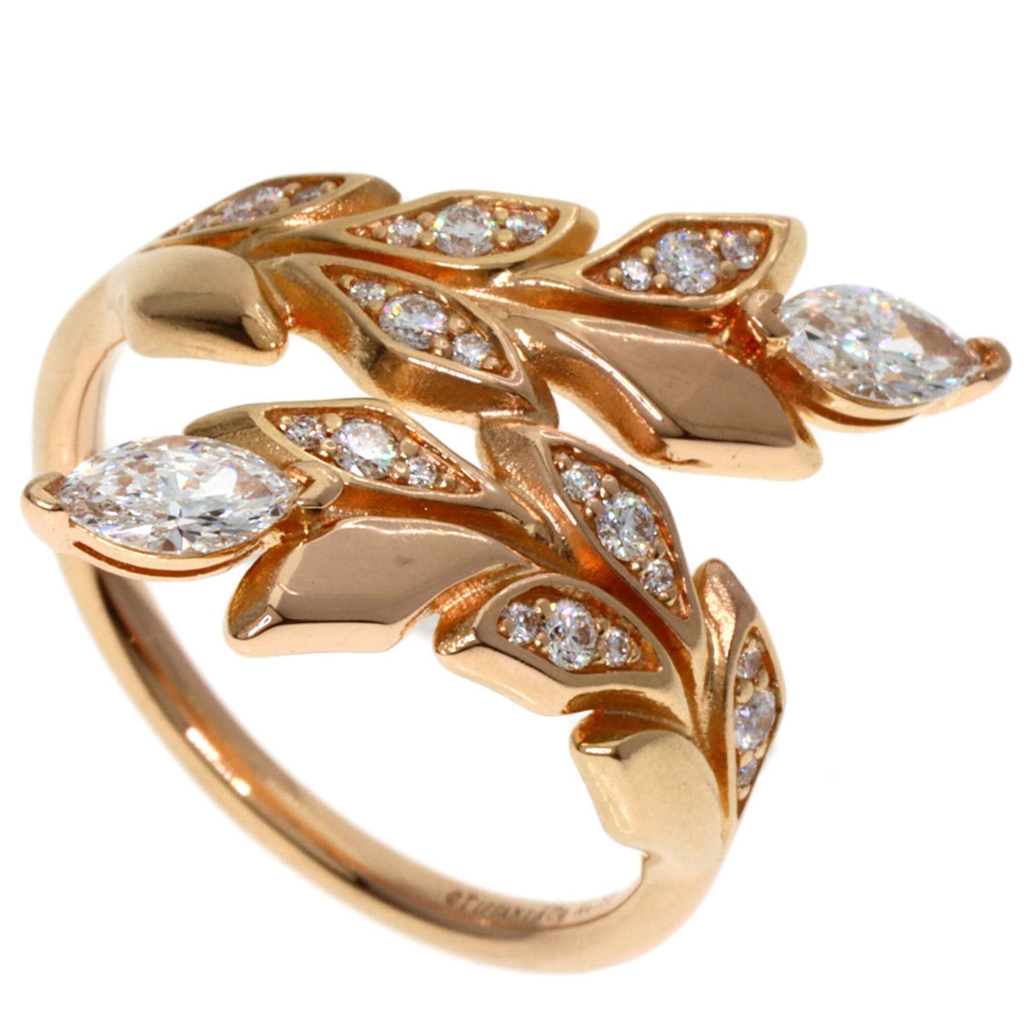 Tiffany & Co. Victoria Vine Bypass Diamond Ring, 18K Pink Gold, Women\'s.