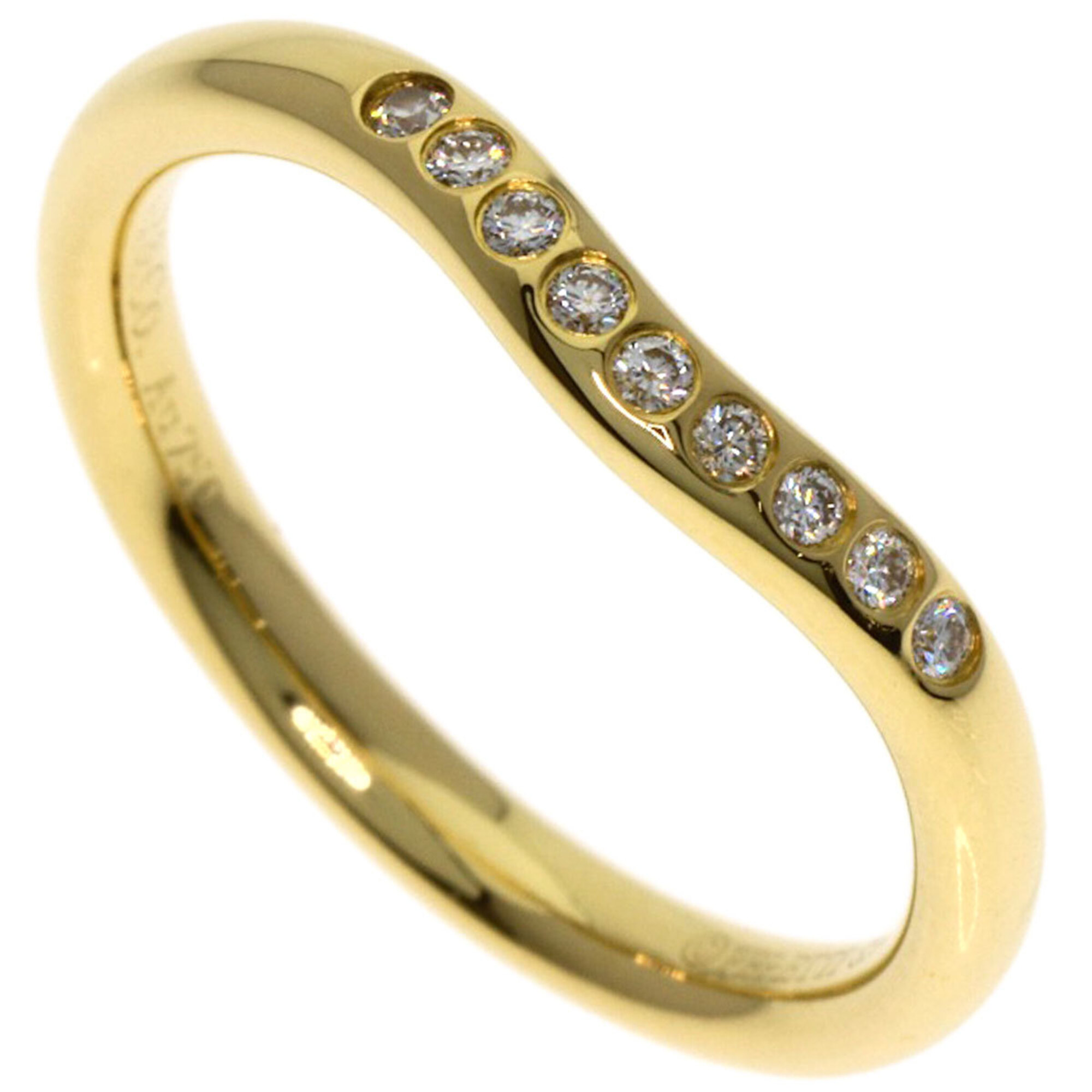 Tiffany & Co. Curved Band Diamond Ring, 18K Yellow Gold, Women\'s.