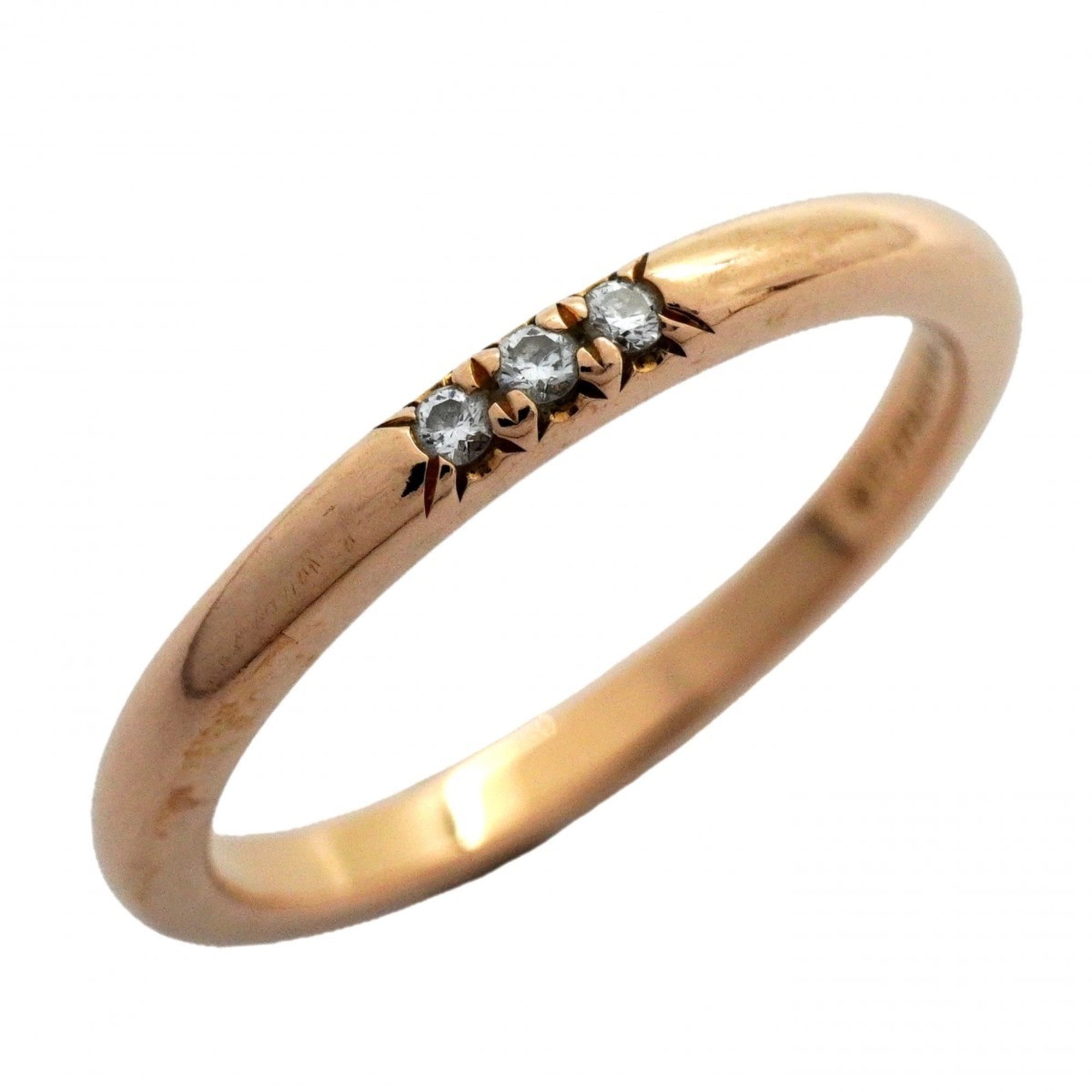 Tiffany & Co. Forever Ring, 3PD (3 Diamonds), 18K Pink Gold, Diamond, Size 8.5, Women\'s