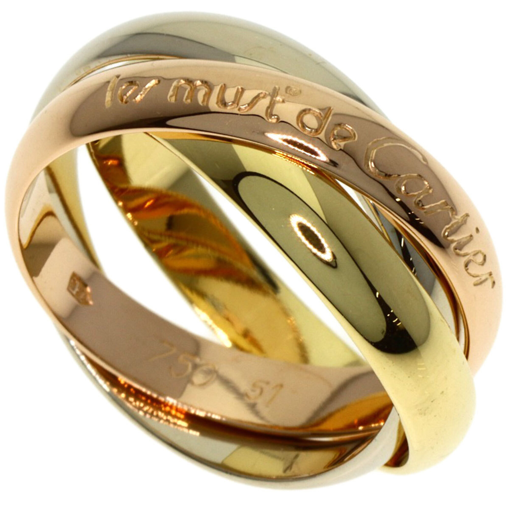 Cartier Trinity #51 Ring, 18K Yellow Gold/18K White Pink Gold, Women\'s, CARTIER
