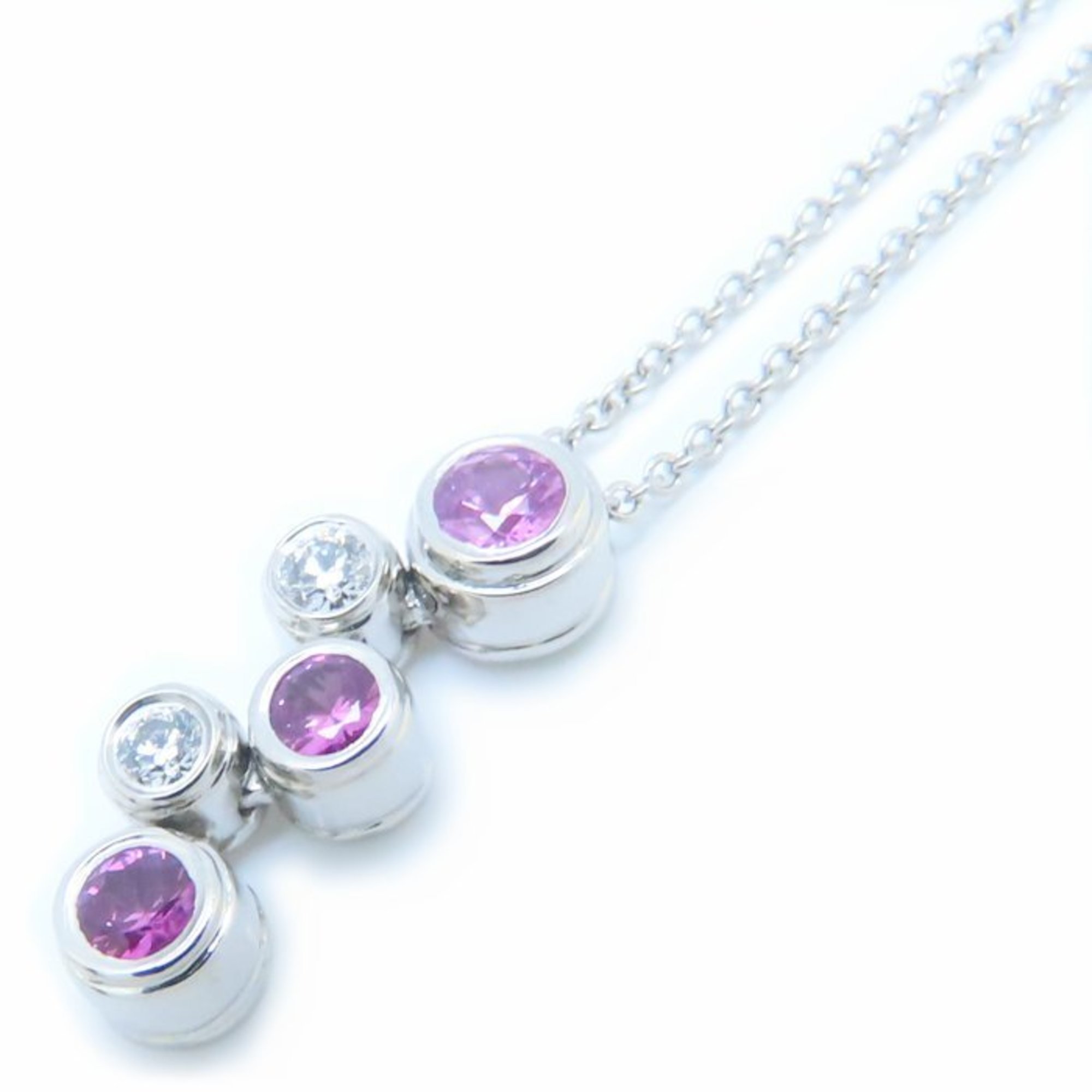 TIFFANY&Co. Tiffany Bubble Necklace Pink Sapphire Diamond Pt950 Platinum 293943