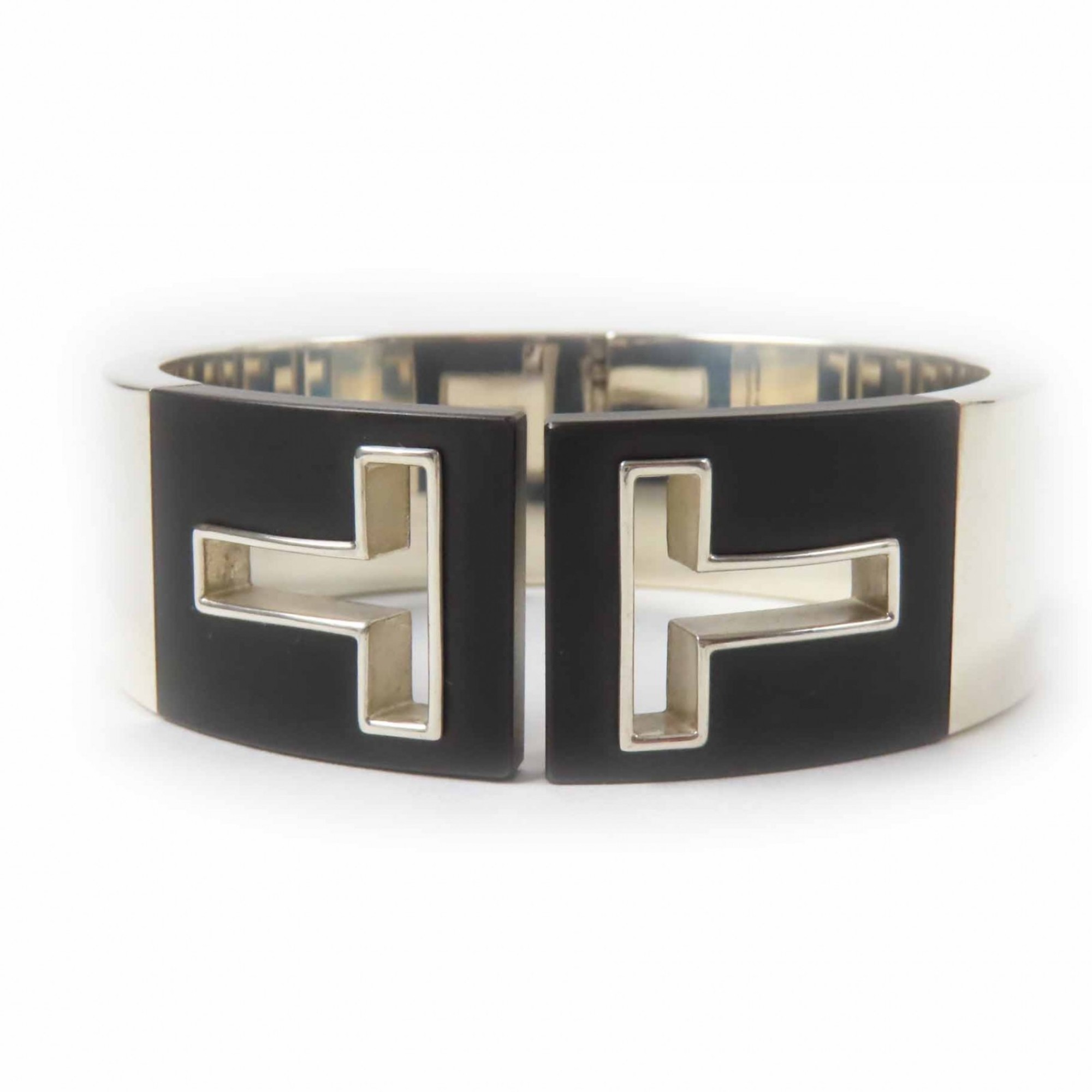TIFFANY & Co. Tiffany T Cut Out Bangle/Bracelet in AG925 Silver and Black for Women