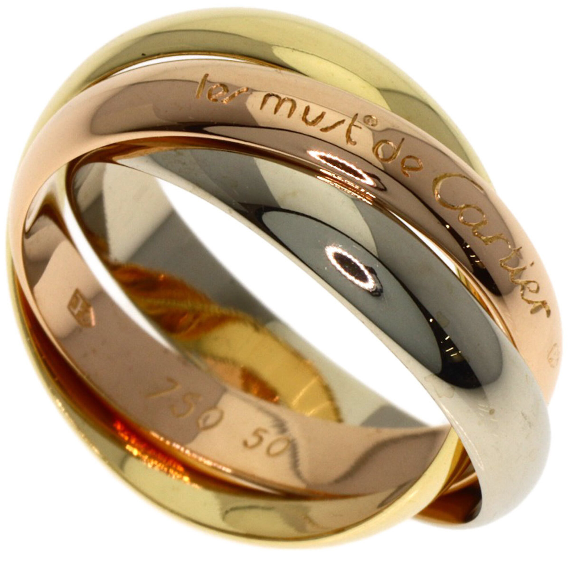 Cartier Trinity #50 Ring, 18K Yellow Gold/18K White Pink Gold, Women\'s, CARTIER