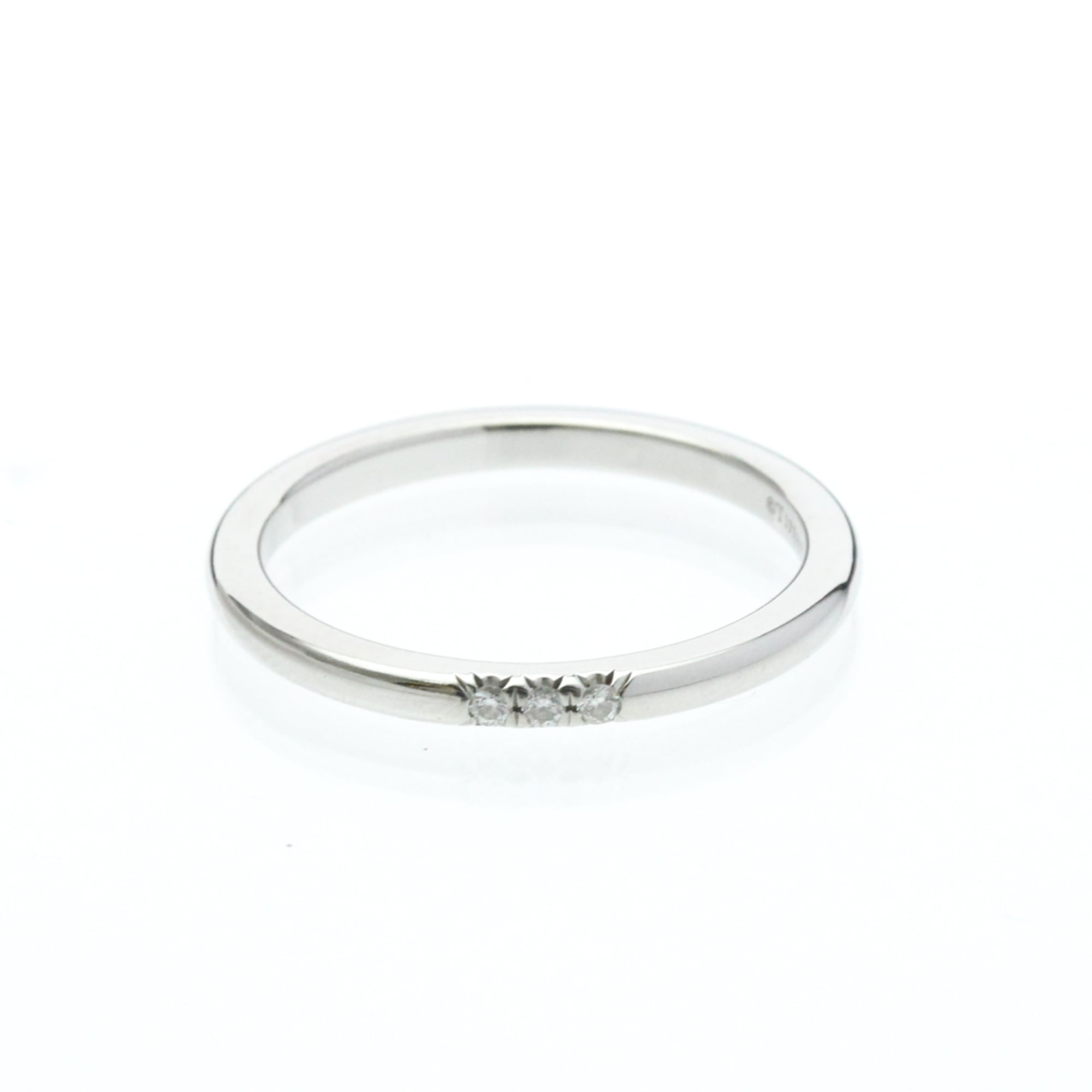 Tiffany Forever Ring 3P Diamond Platinum Fashion Diamond Band Ring Silver