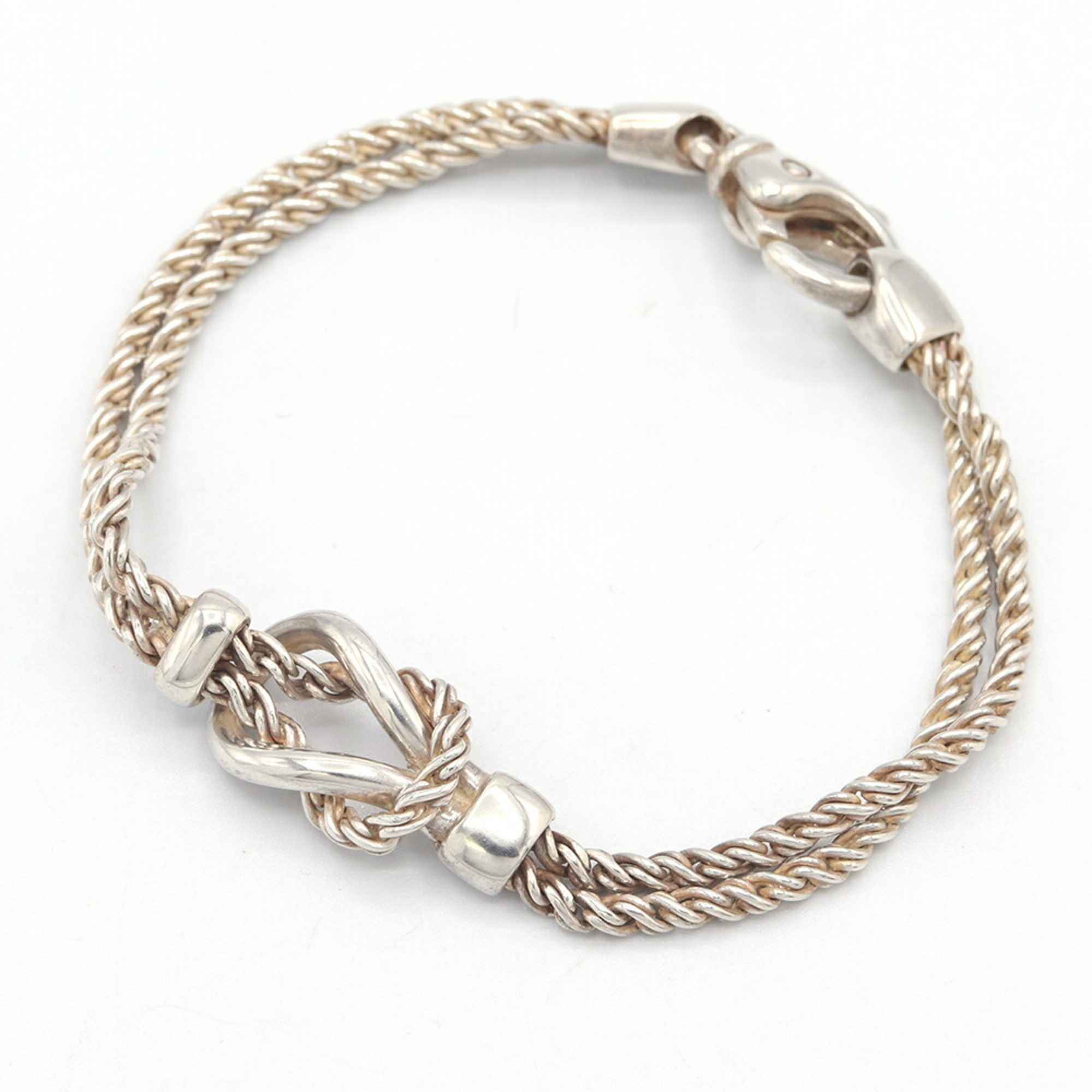 Tiffany & Co. Bracelet Center Knot Double Rope SV Sterling Silver 925 Chain Women\'s TIFFANY CO