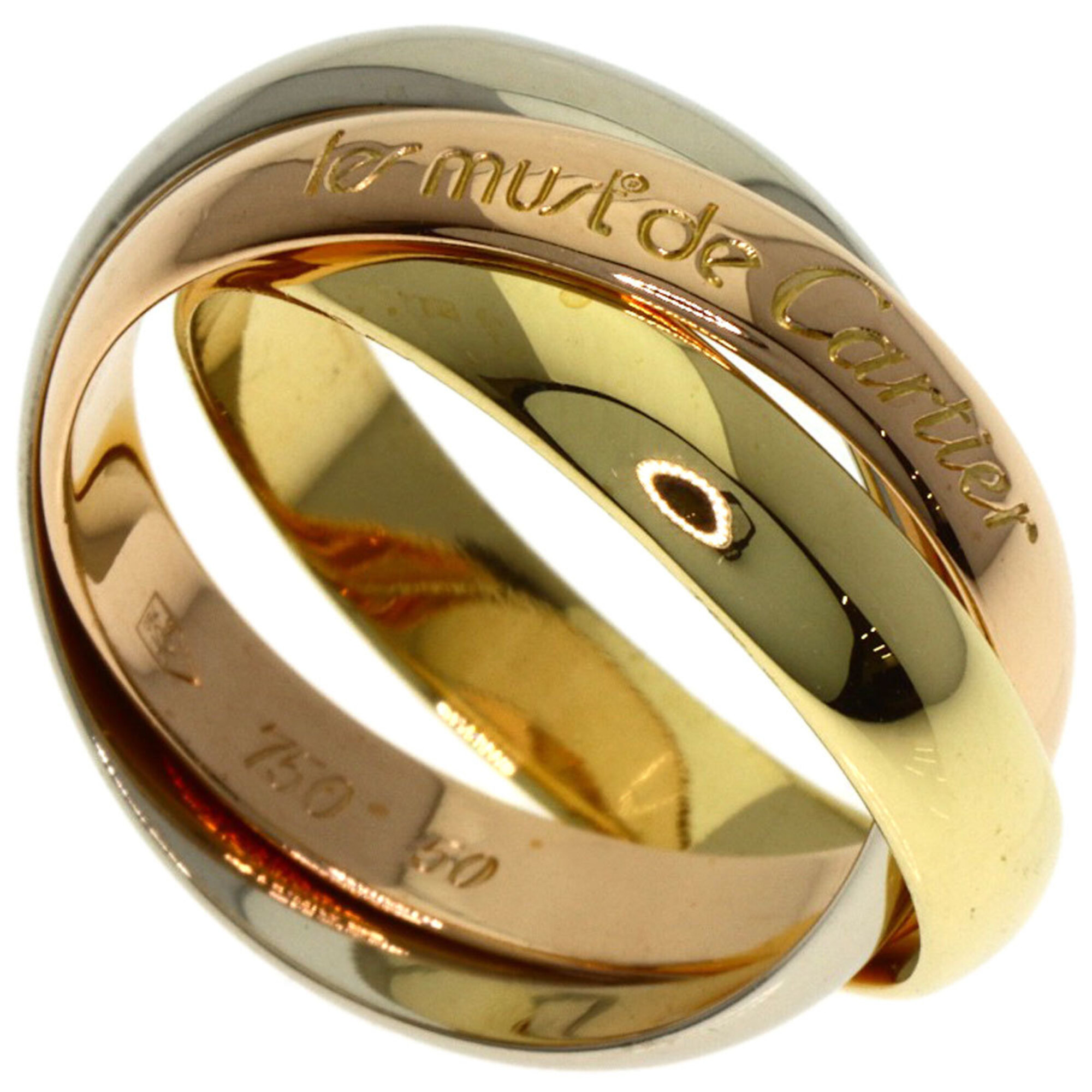 Cartier Trinity #50 Ring, 18K Yellow Gold/18K White Pink Gold, Women\'s, CARTIER