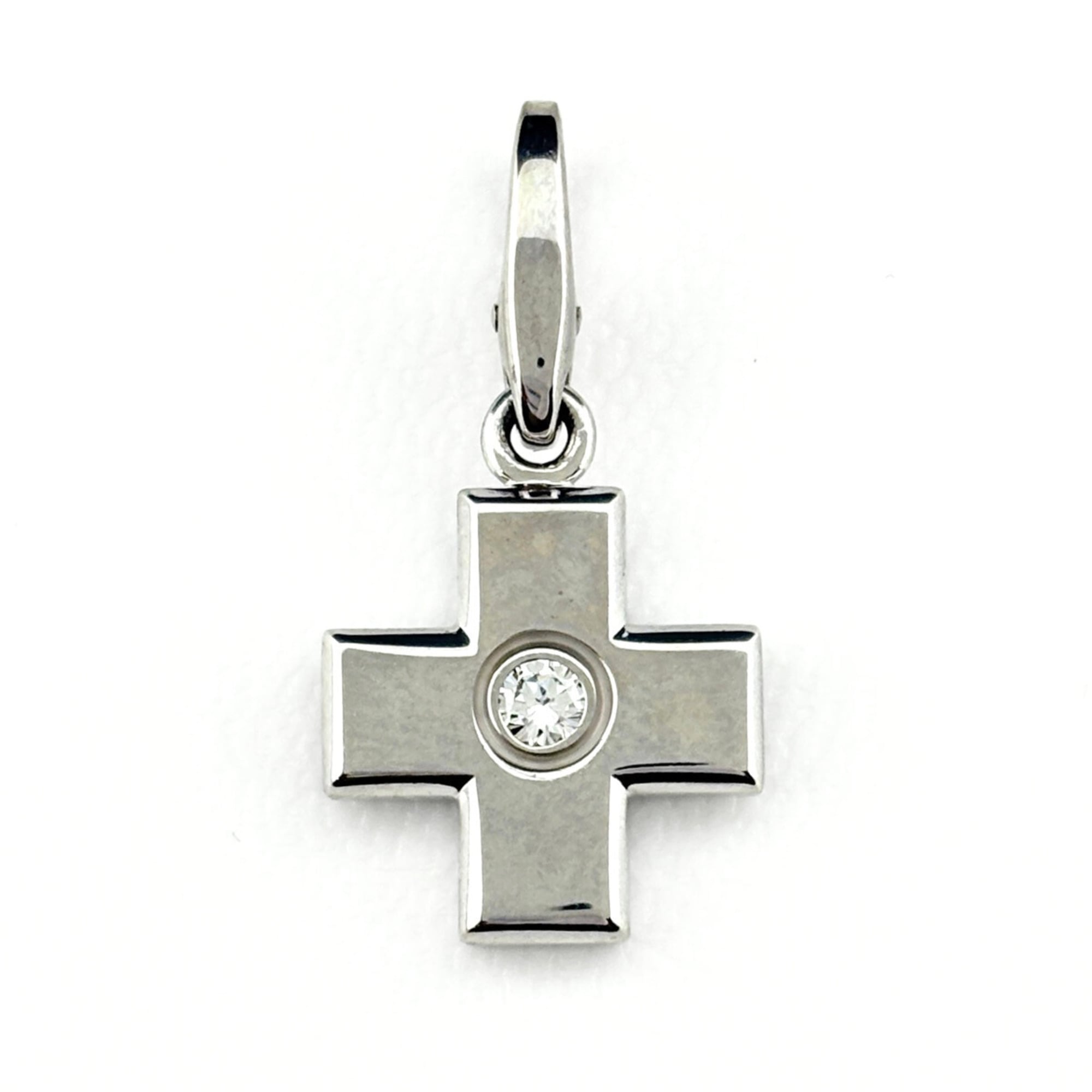 Cartier Cross Charm Diamond Pendant Top, 750 Diamond, Women\'s