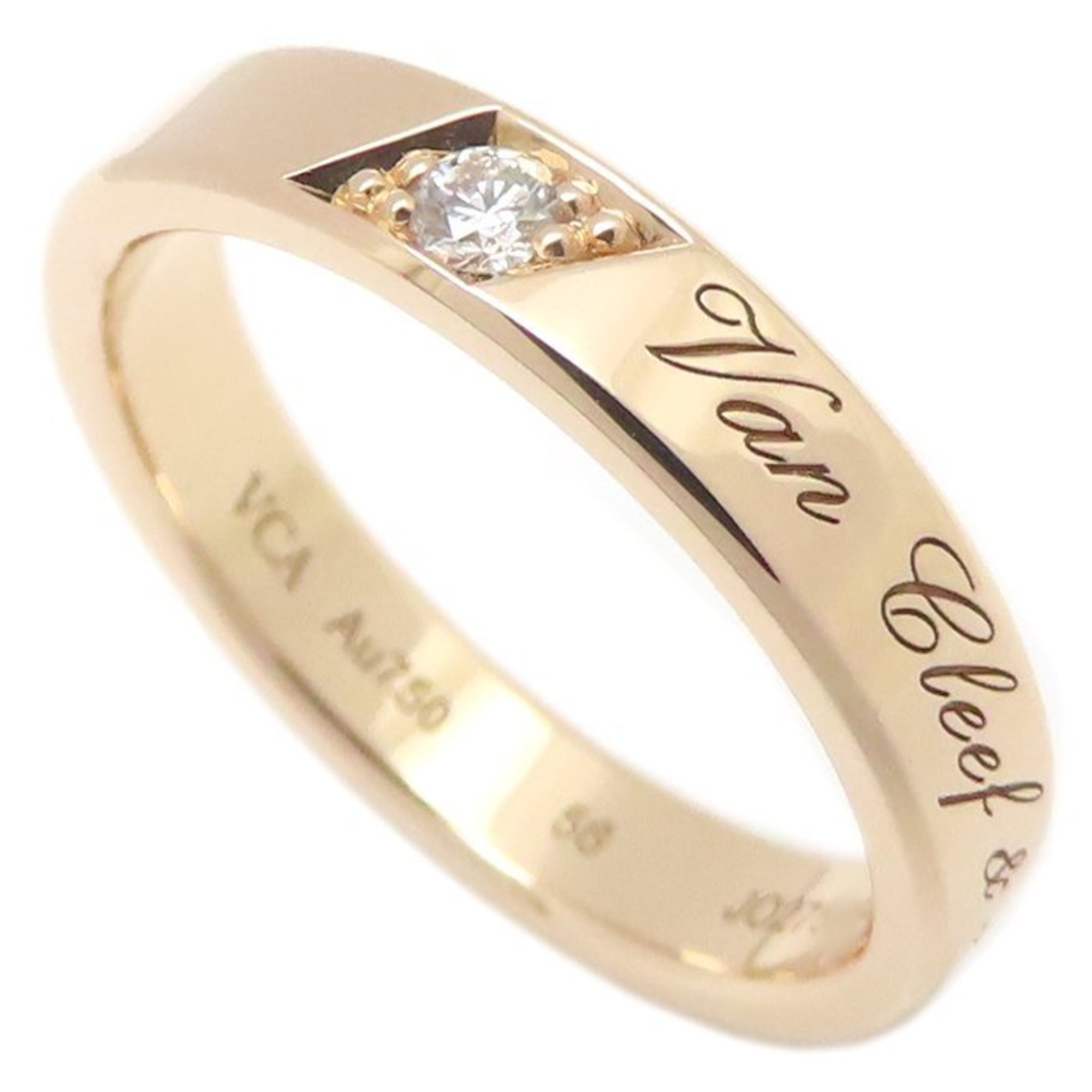 Van Cleef & Arpels Toujours Signature Etoile Wedding Ring, Diamond, Size #56, 18K Rose Gold, Women\'