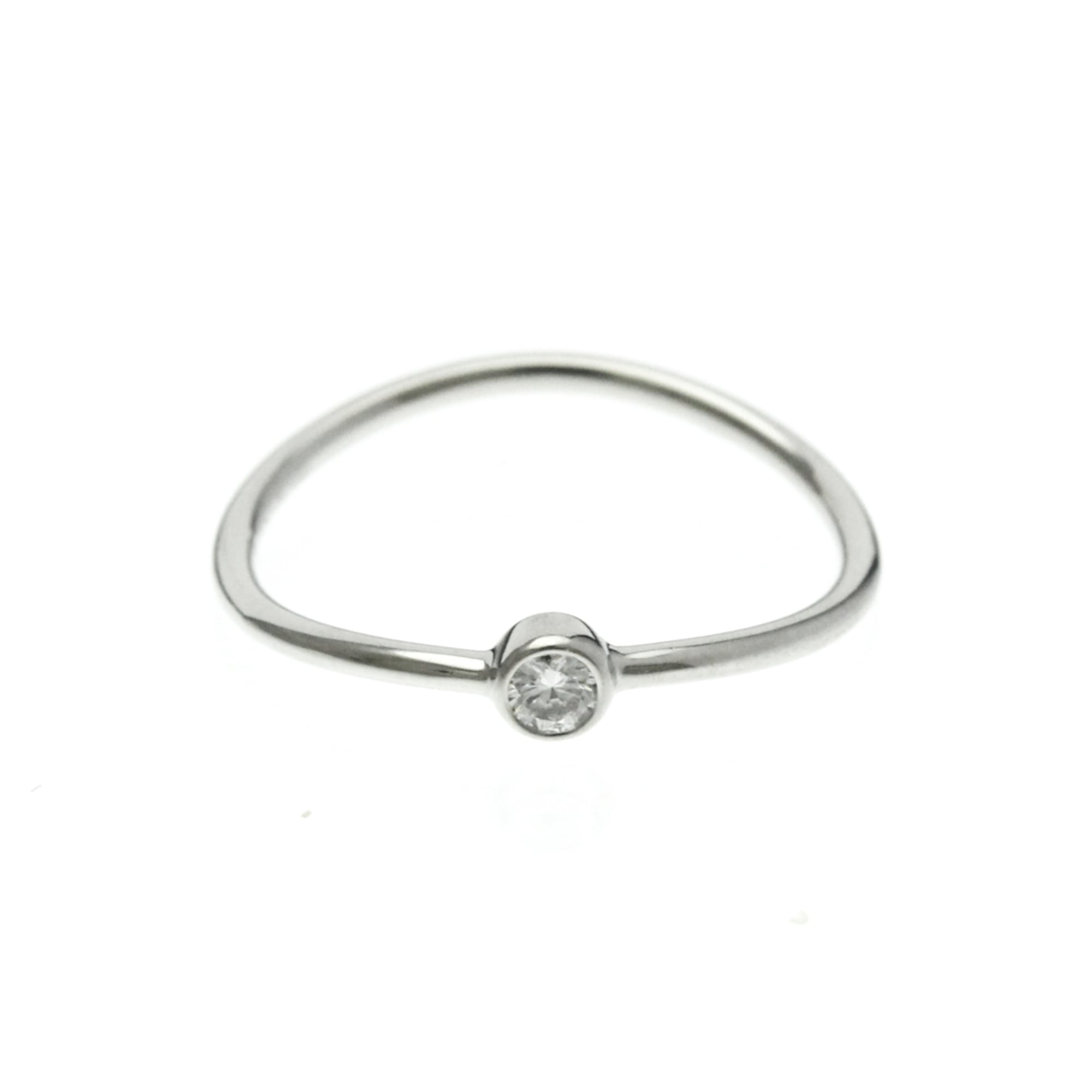 Tiffany Wave Single Row Diamond Ring White Gold (18K) Fashion Diamond Band Ring Silver