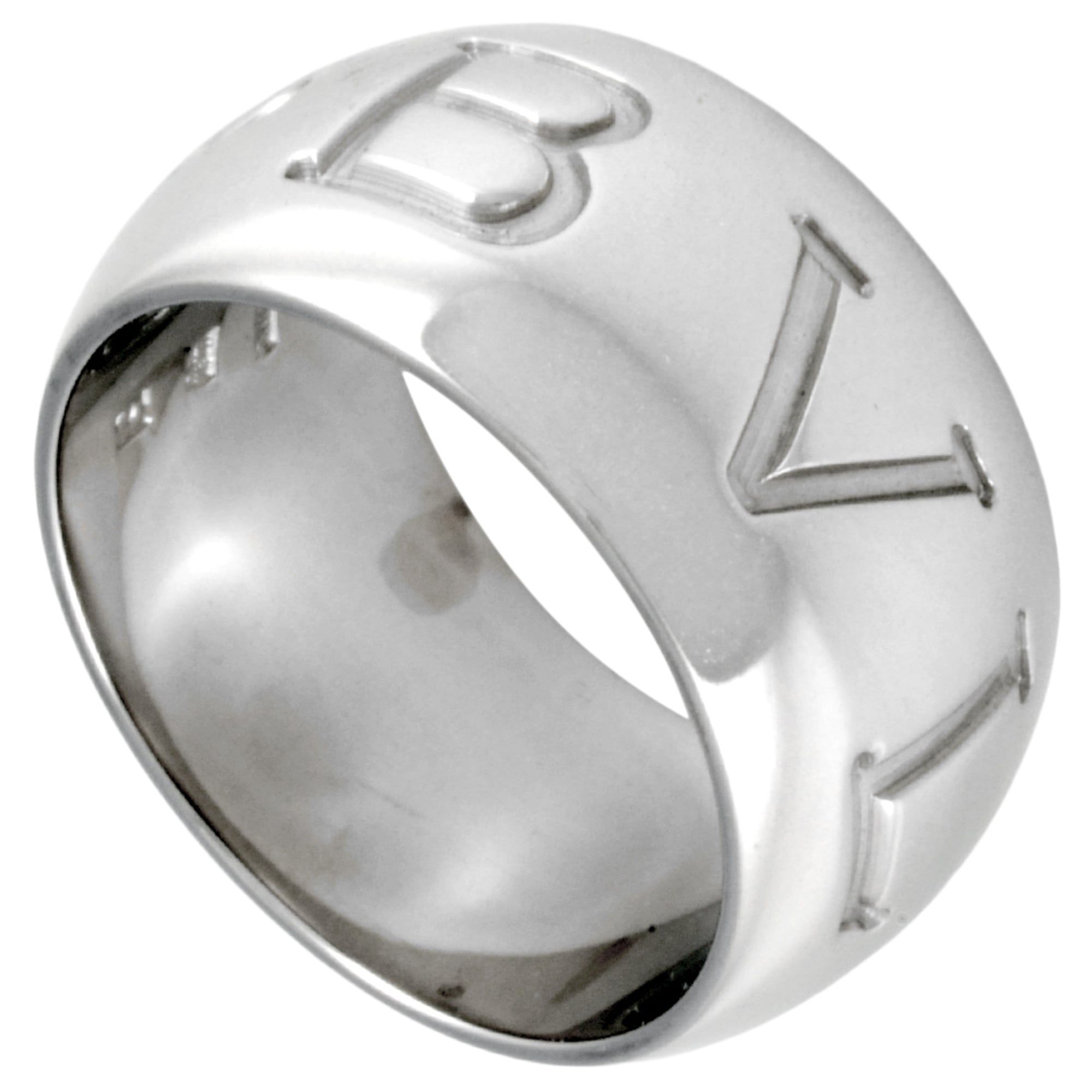 BVLGARI Monologo Ring #51 18KWG 12.1g White Gold