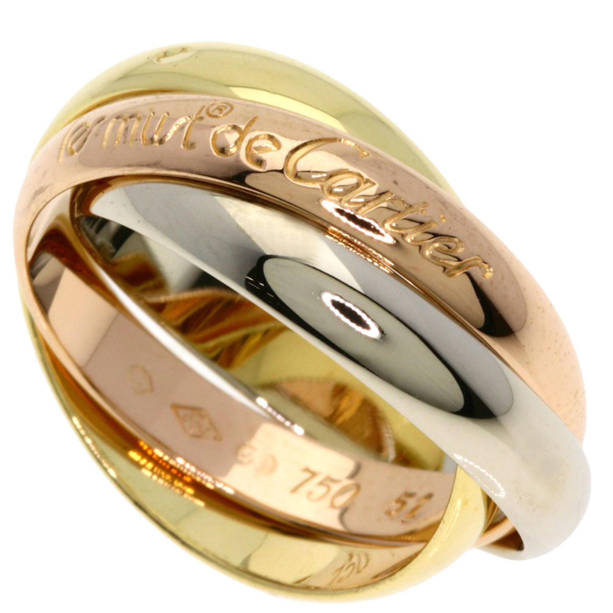 Cartier Trinity #51 Ring - 18K Yellow Gold/18K Pink White Gold Women\'s CARTIER