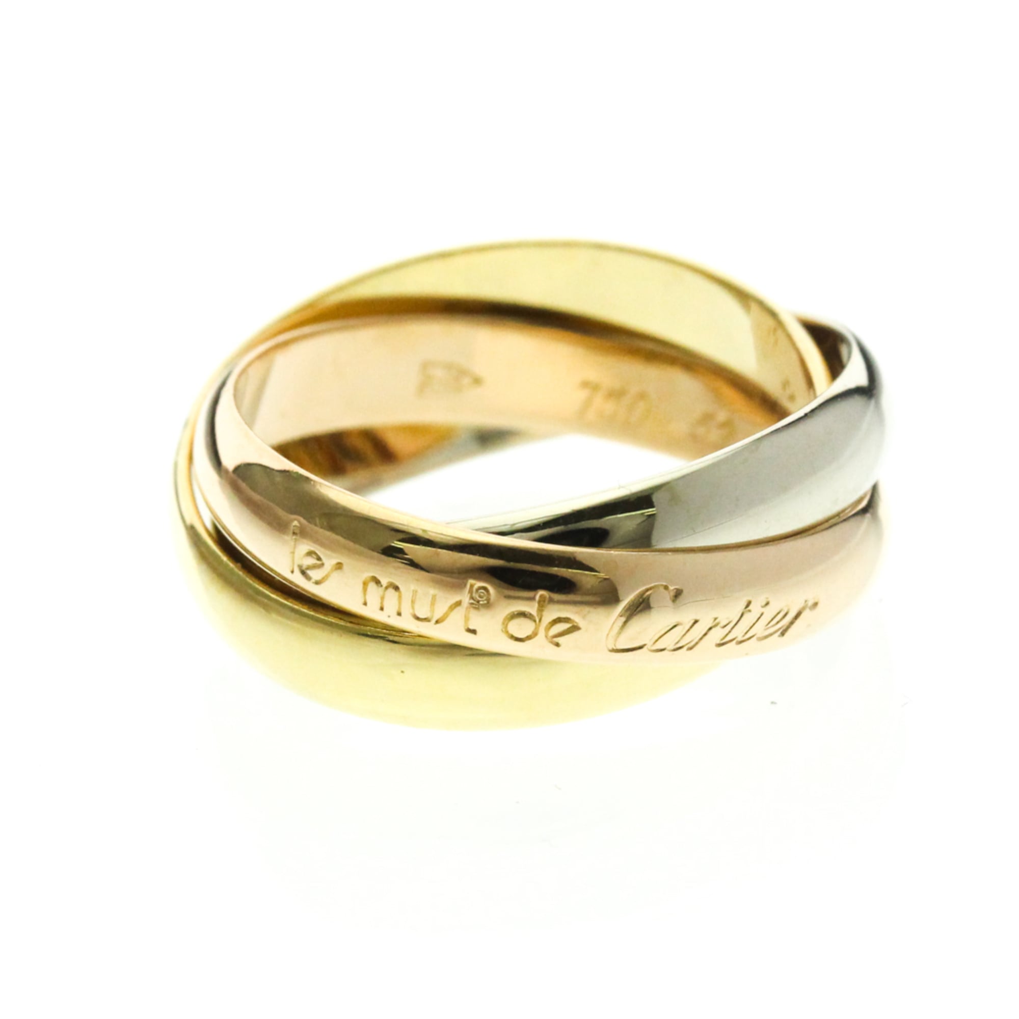 Cartier Trinity Yellow Gold (18K),Pink Gold (18K),White Gold (18K) Fashion No Stone Band Ring Gold