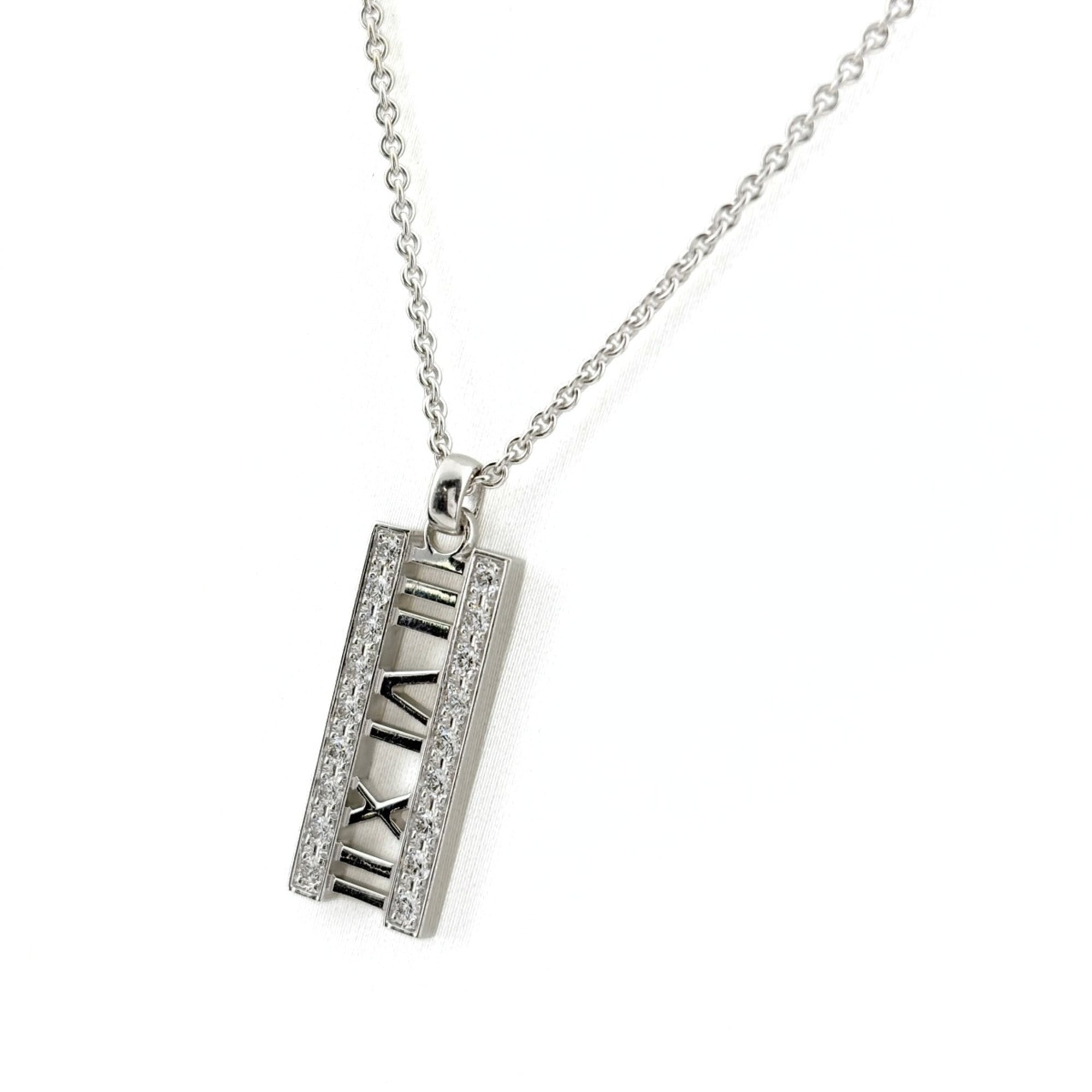 Tiffany & Co. Atlas Diamond Necklace, Melee Pendant 750 Diamond, Women\'s