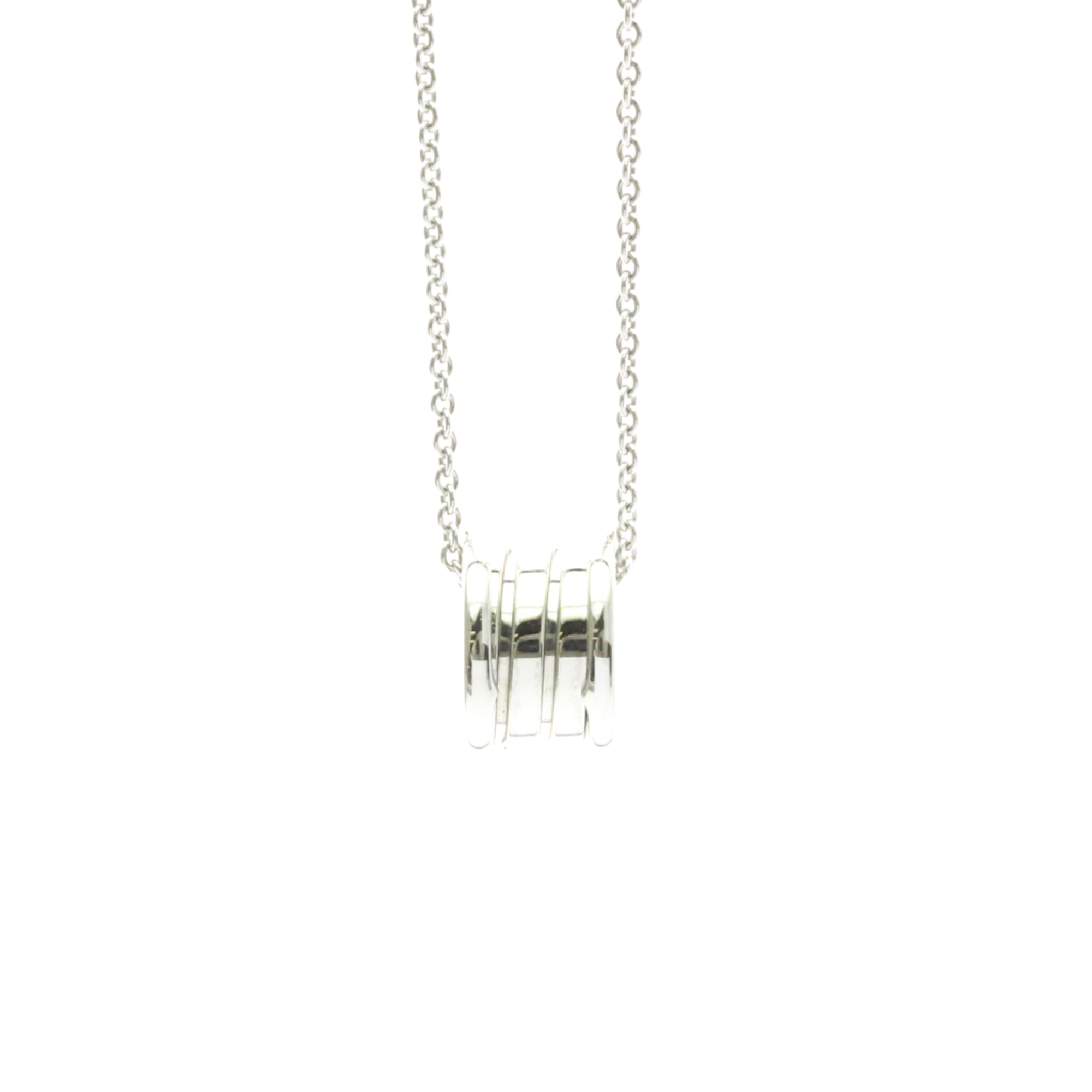 Bvlgari B.zero1 Necklace White Gold (18K) No Stone Men,Women Fashion Pendant Necklace (Silver)