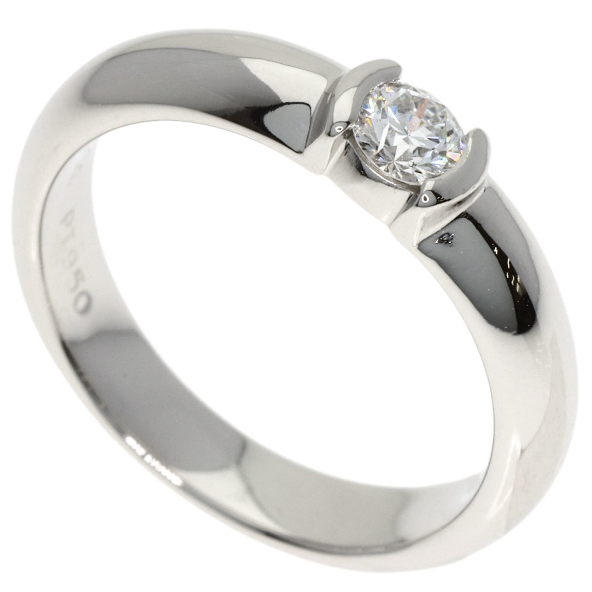 Tiffany & Co. Dots Solitaire Diamond Ring, F-VS2 Clarity, Platinum PT950, Women\'s Ring.