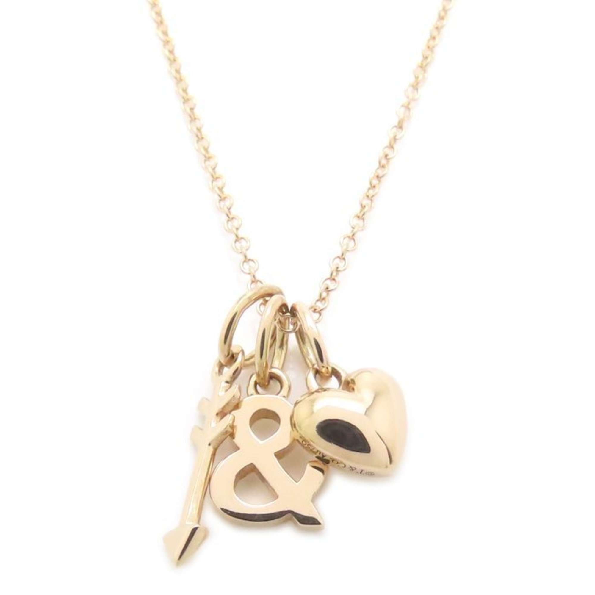 TIFFANY & Co. Tiffany Heart Arrow Charm Necklace, 18KPG, Women\'s, 294801