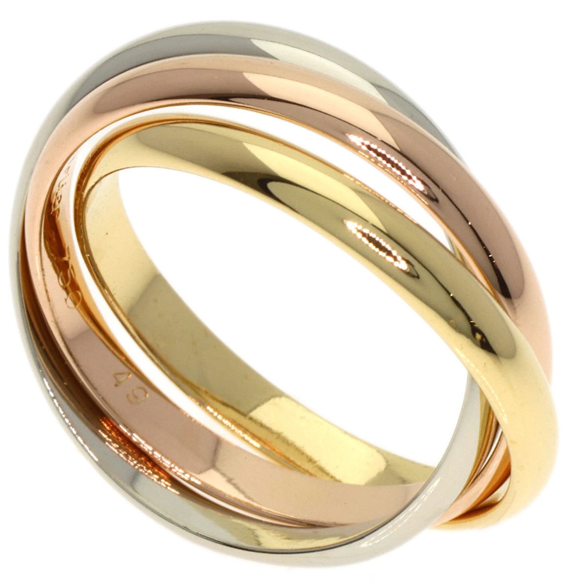 Cartier Trinity SM #49 Ring, 18K Yellow Gold/18K White Pink Gold, Women\'s, CARTIER