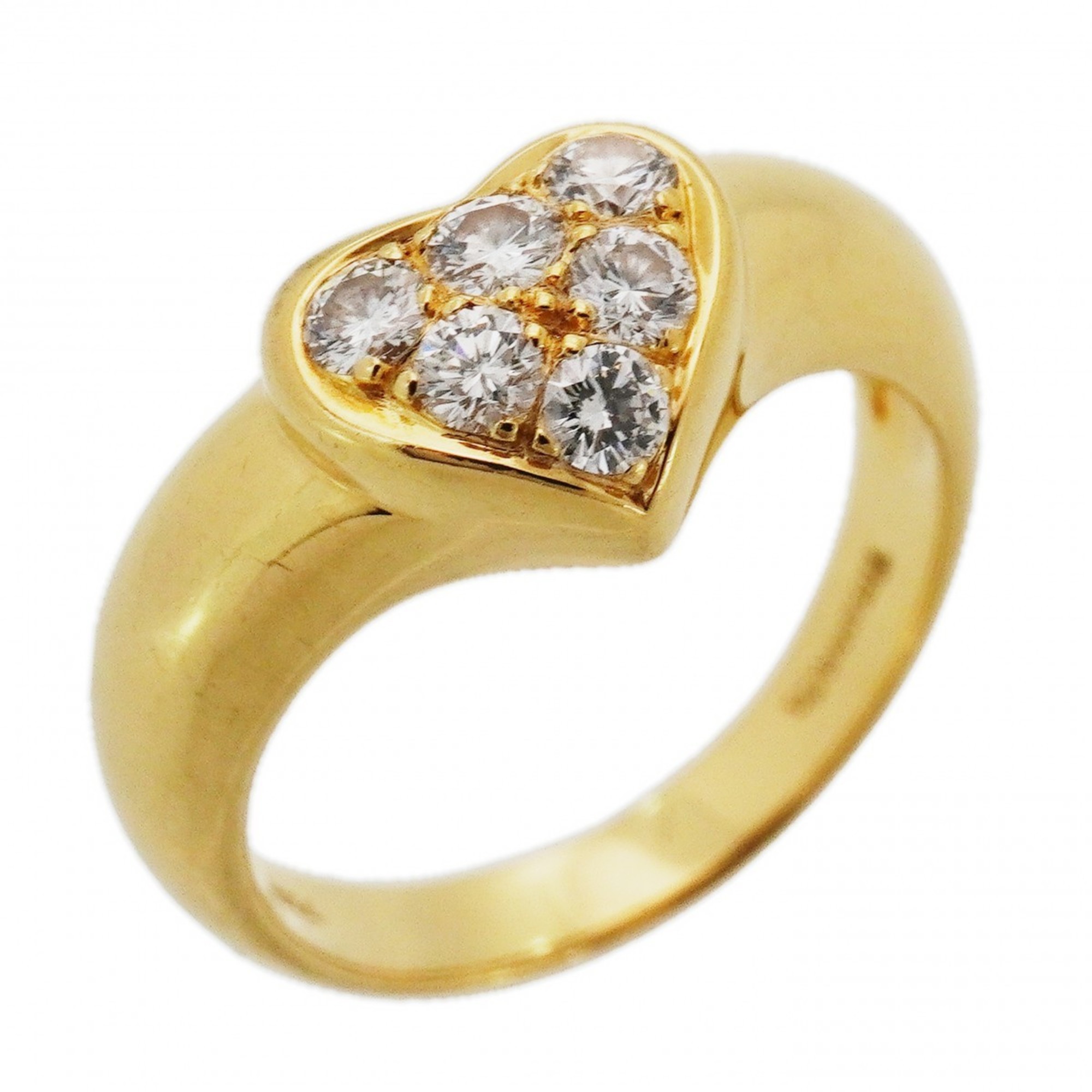 Tiffany & Co. Heart Pave Ring, 18K Yellow Gold, Diamonds, Size 10.5, Women\'s