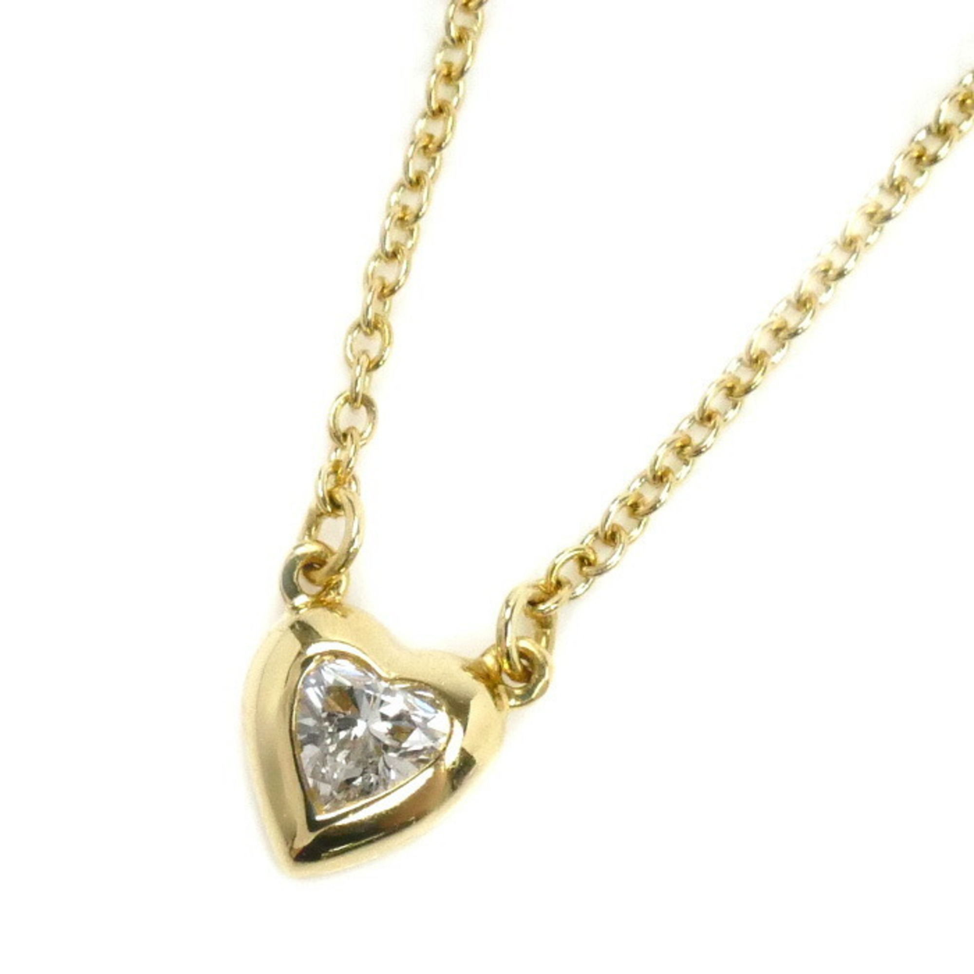 TIFFANY & Co. 18K Yellow Gold By the Yard Heart Necklace (60148083) with 0.17ct Diamonds, 2.3g, 41cm