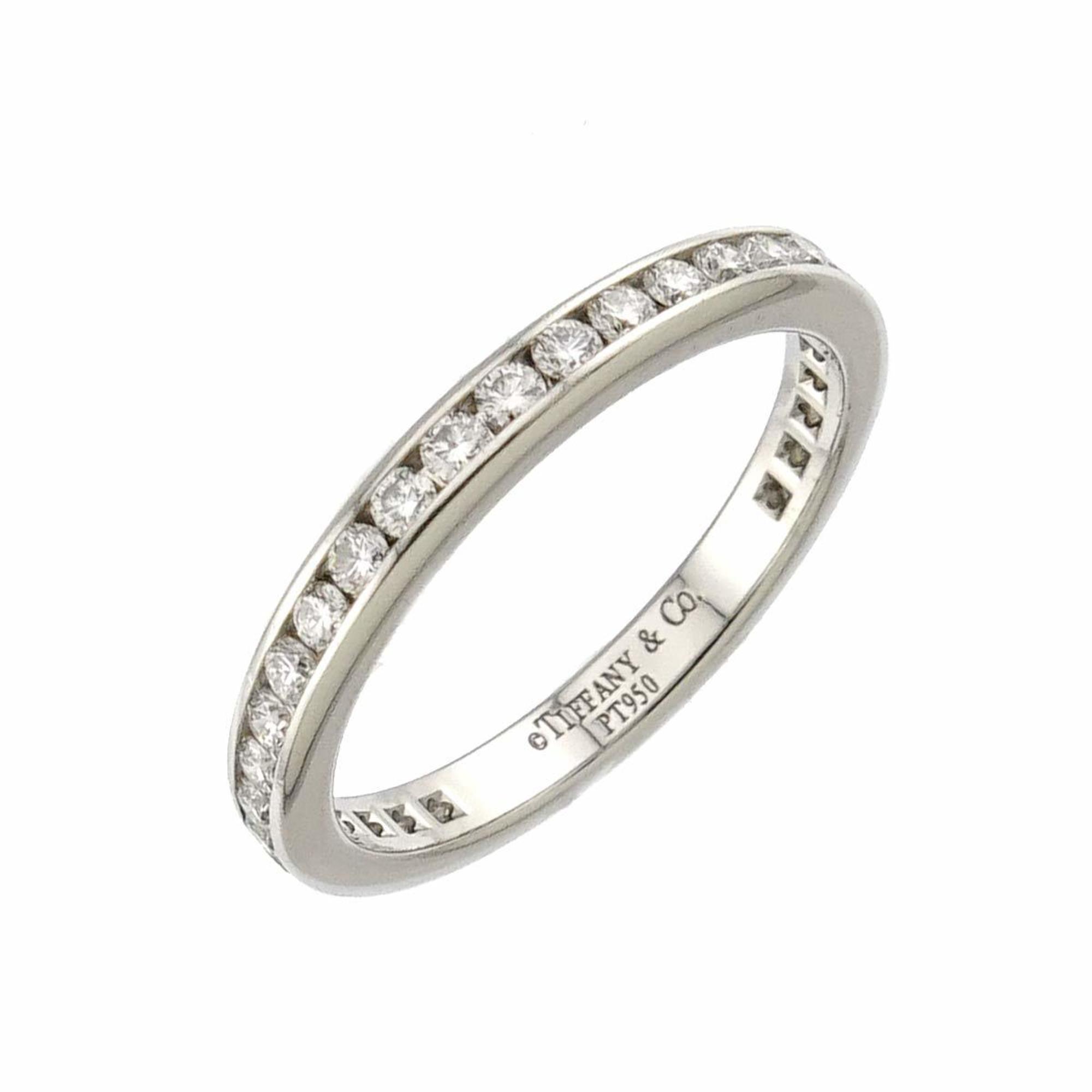 Tiffany & Co. Half-Circle Channel Setting Diamond Ring, Platinum (Pt)