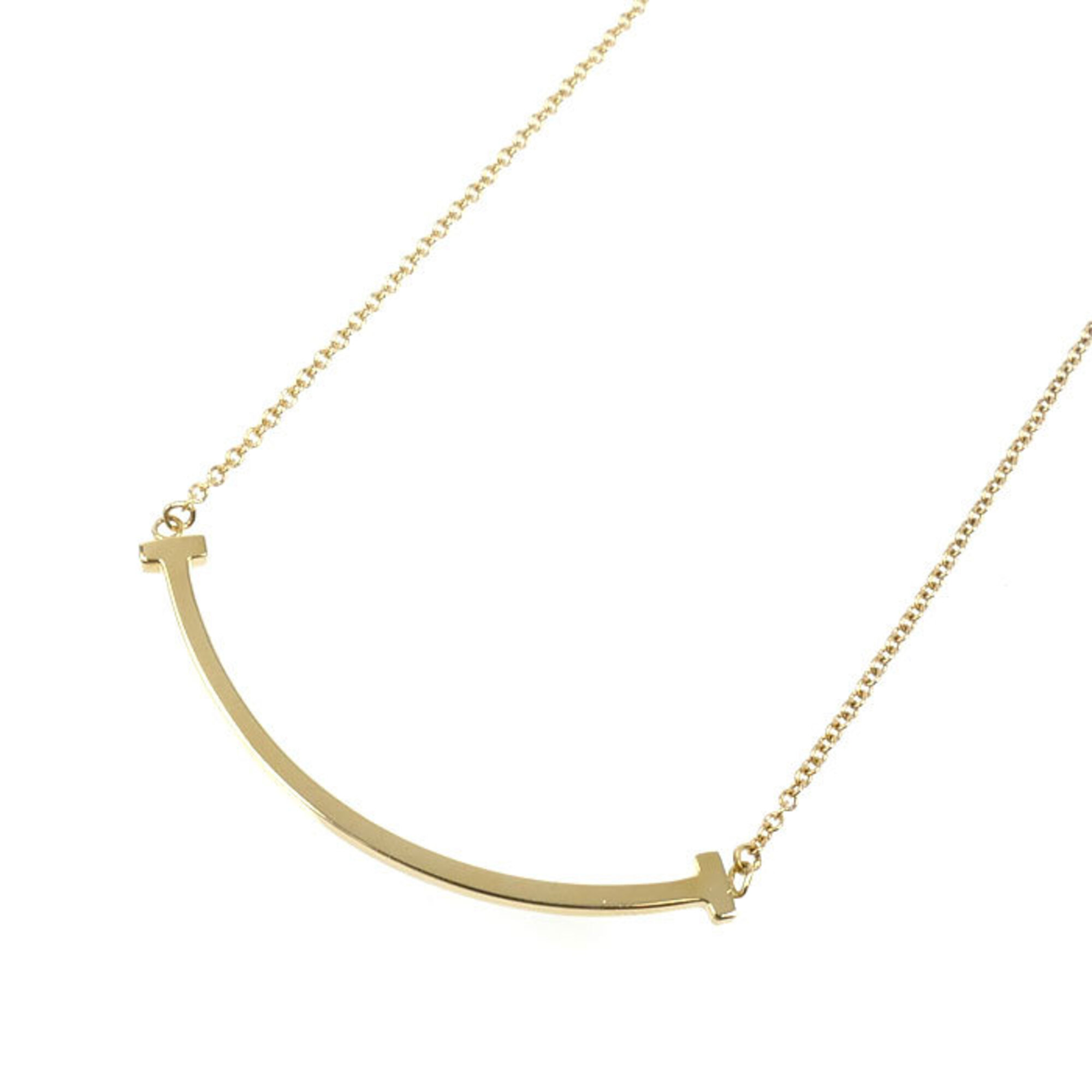 TIFFANY&Co. Tiffany 18K Yellow Gold T Smile Small Necklace 60011679 3.0g 46cm Women\'s