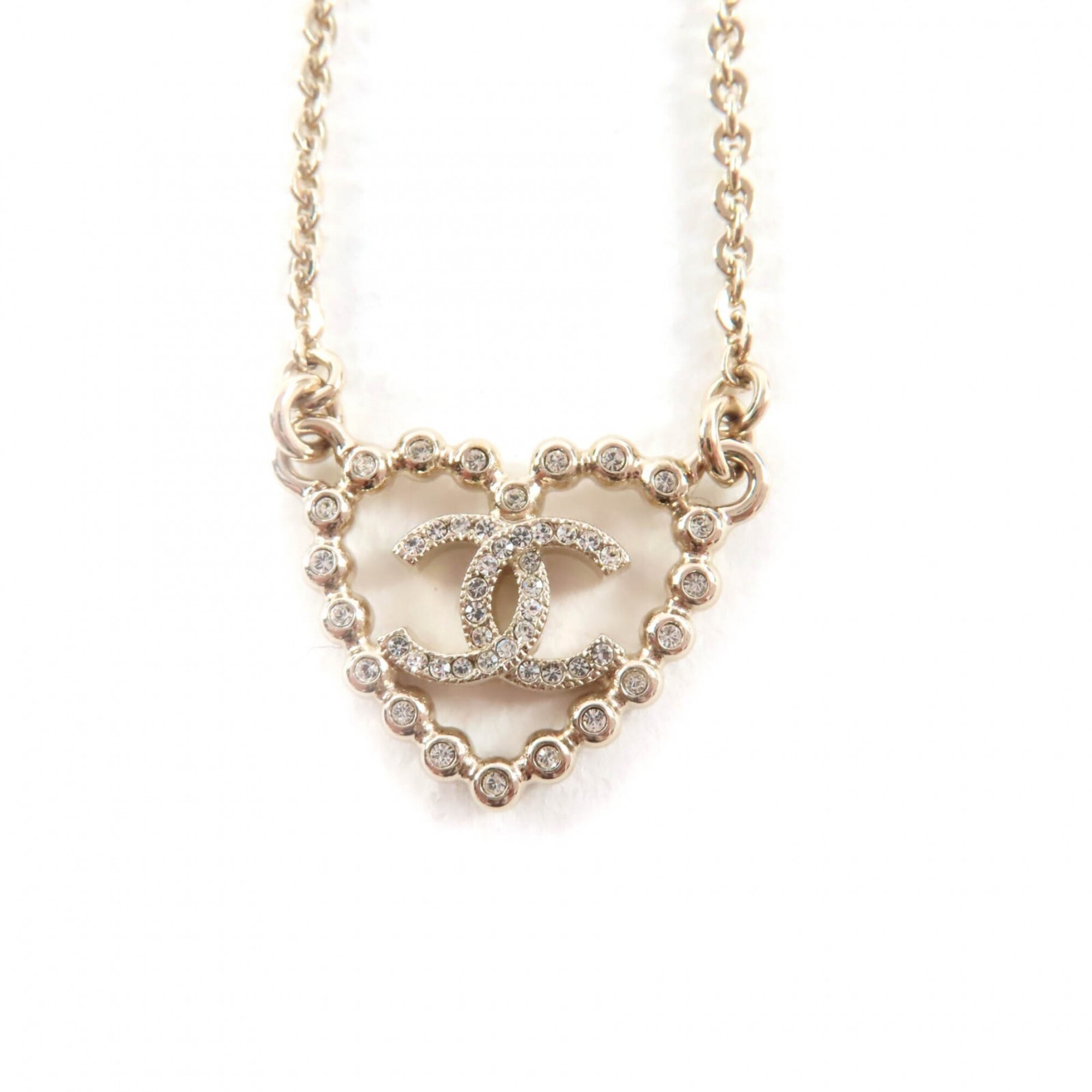 CHANEL (Chanel) 2025 Model C25P Coco Mark Heart Necklace Pendant Gold, with Box and Dust Bag, Made i