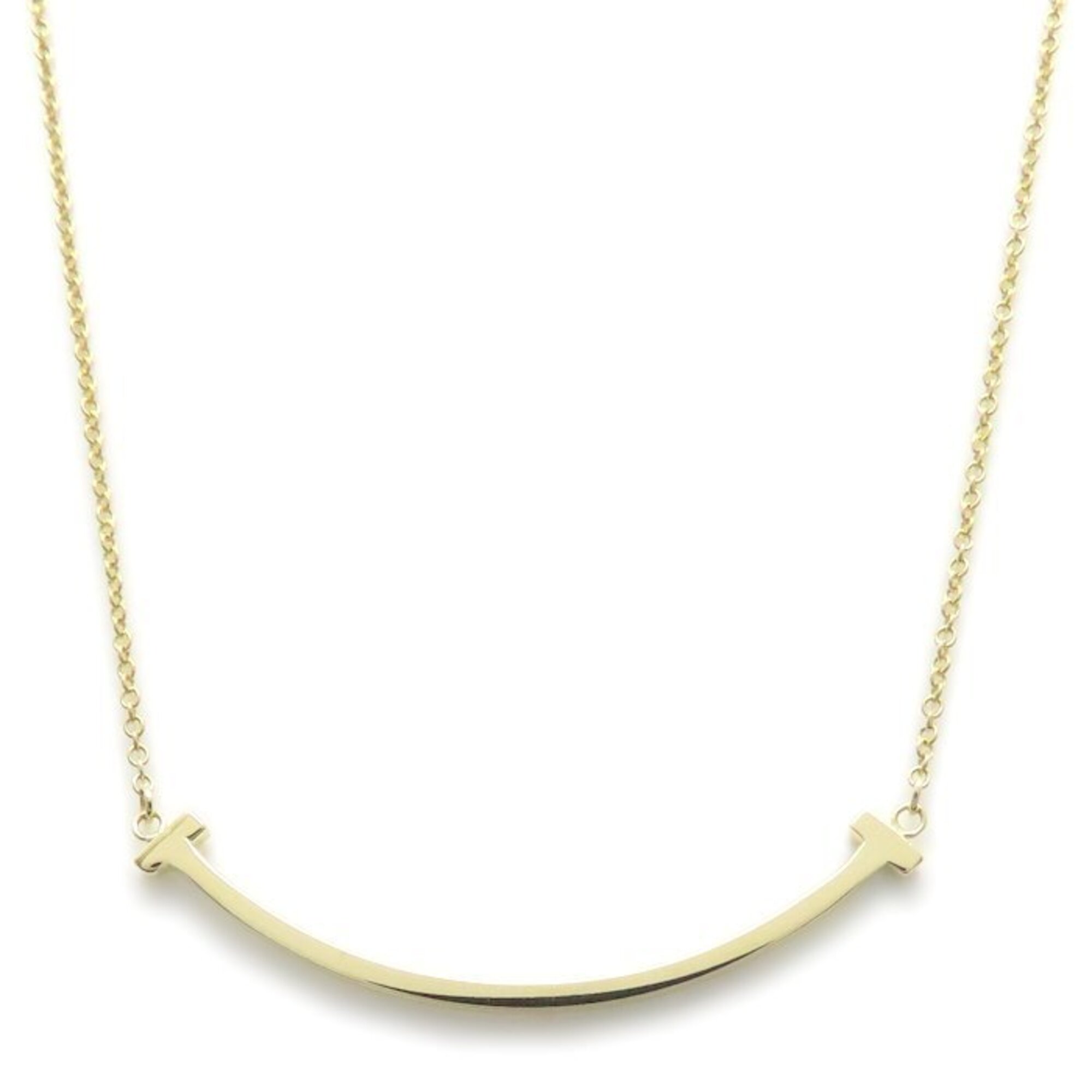 TIFFANY&Co. Tiffany T Smile Necklace Small 18K Yellow Gold Women\'s 295314
