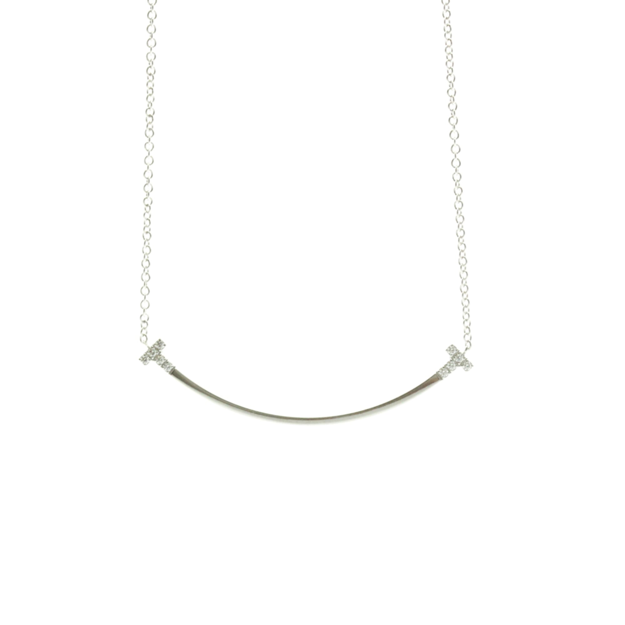 Tiffany Tiffany T Smile Diamond Small Necklace White Gold (18K) Diamond Men,Women Fashion Pendant Ne