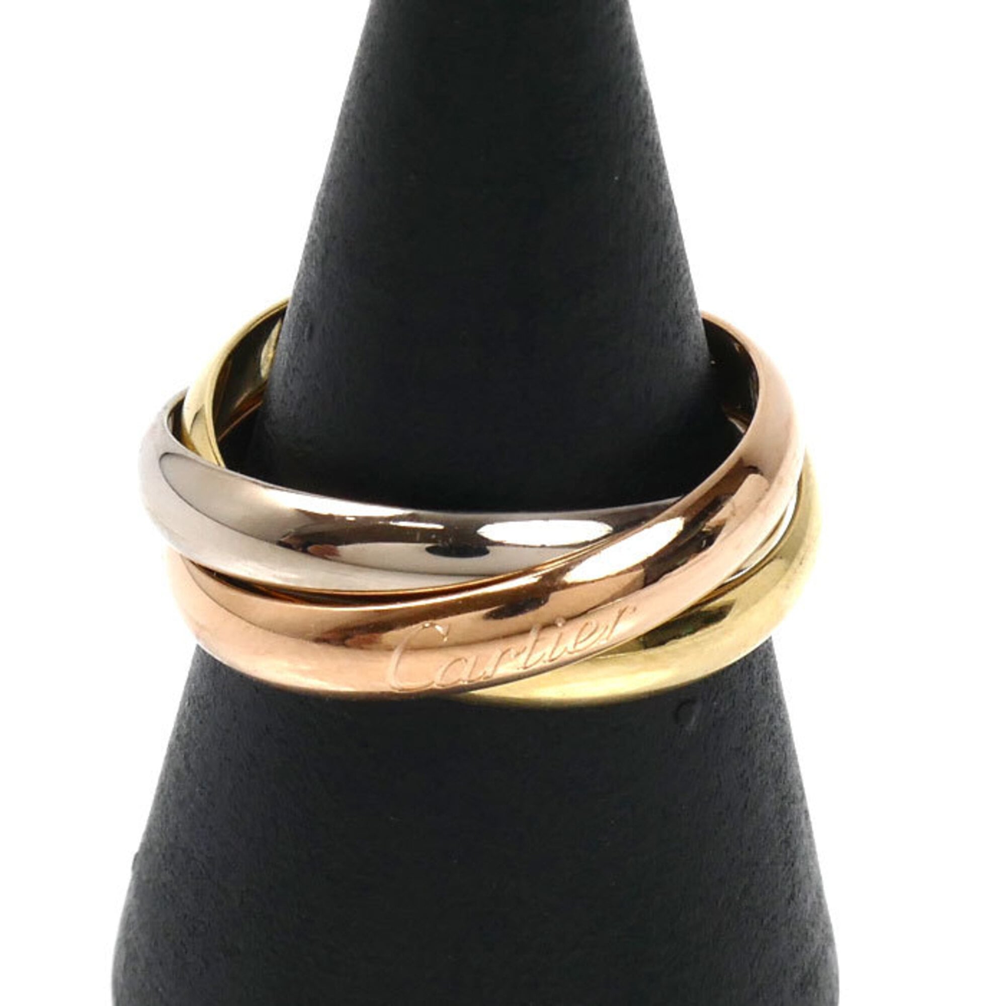 CARTIER Trinity Classic Ring, 18K Yellow Gold, Pink White B4234254, Size 54, 8.2g, Women\'s.
