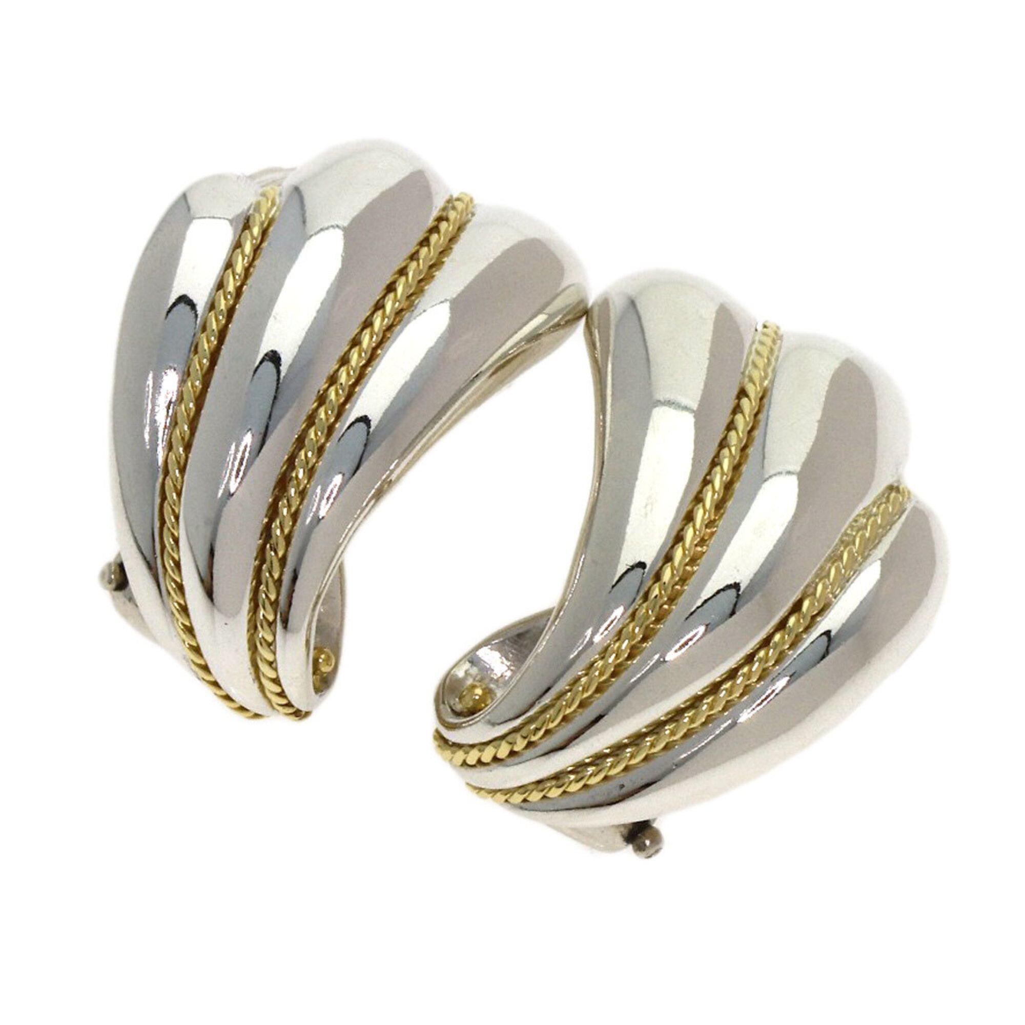 Tiffany & Co. Feather Twist Earrings, Silver/18K Yellow Gold, Women\'s.
