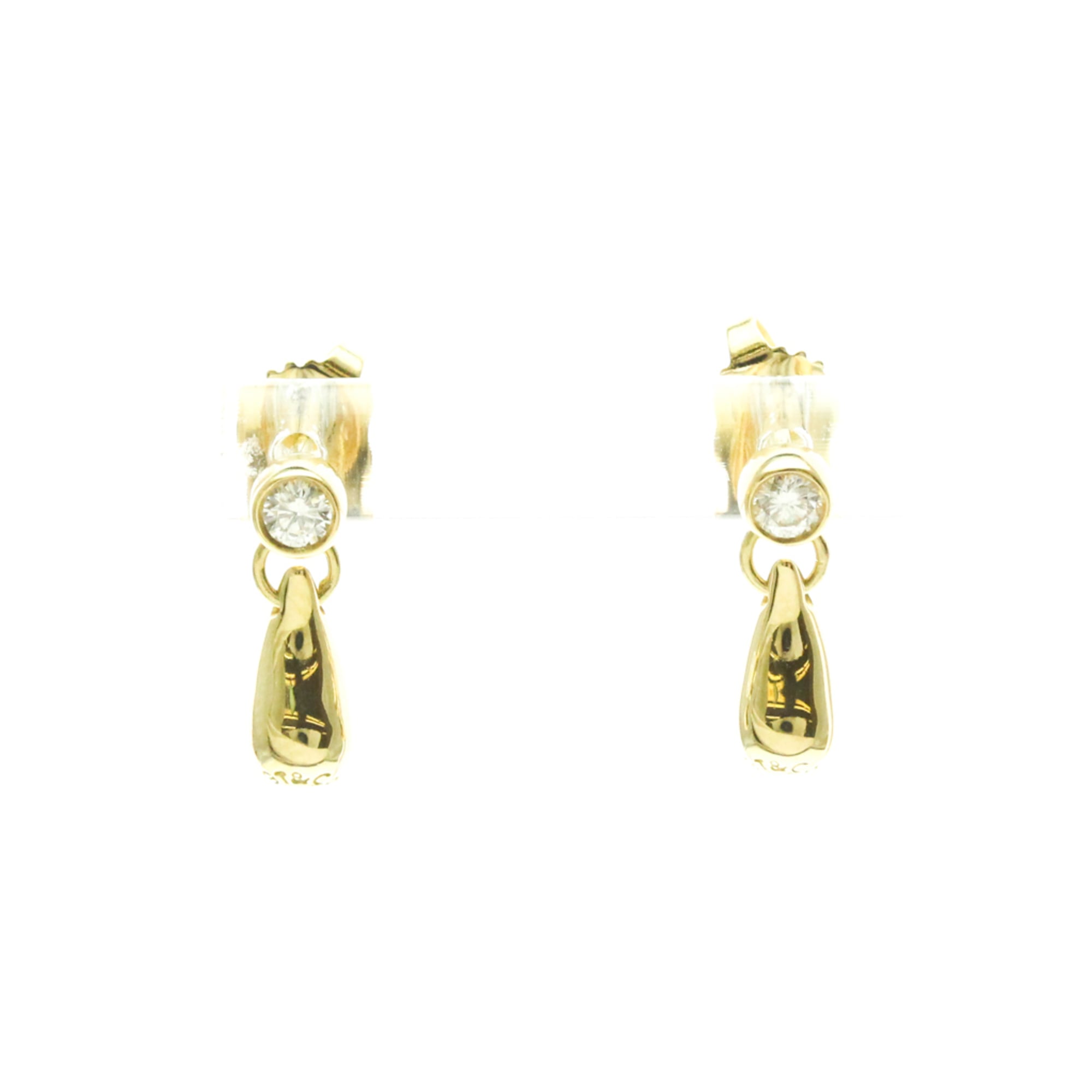 Tiffany Teardrop Diamond Earrings Diamond Yellow Gold (18K) Drop Earrings Gold