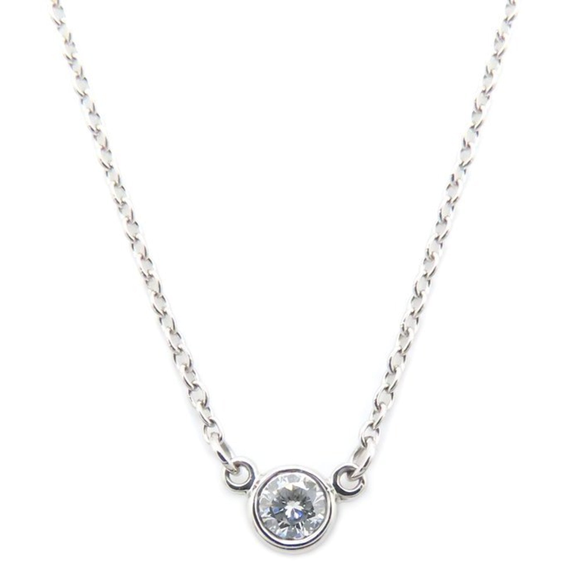 TIFFANY & Co. Tiffany By the Yard Necklace with 1 Diamond and Elsa Peretti Pt950 for Women, 295169