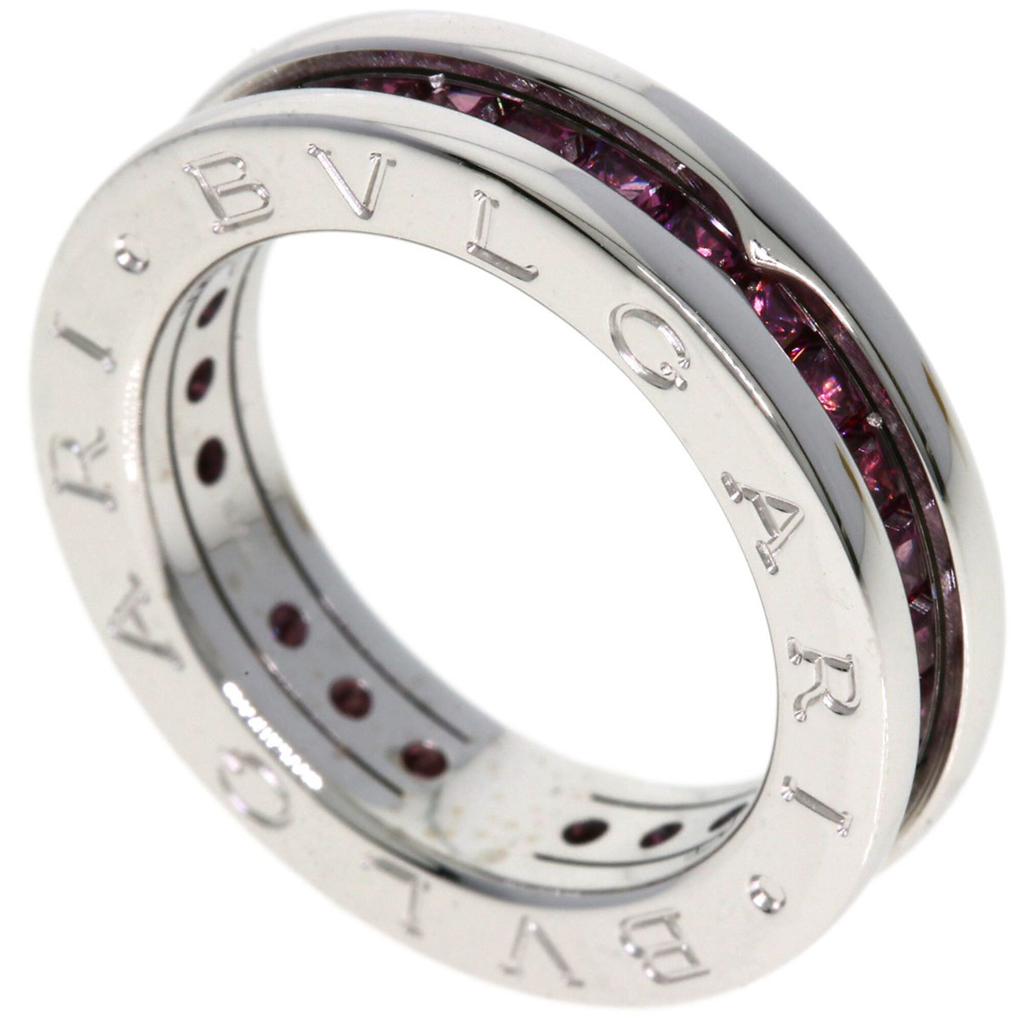Bulgari B-zero1 One-Hand Rhodolite Garnet Ring, Size 48, 18K White Gold, Women\'s BVLGARI