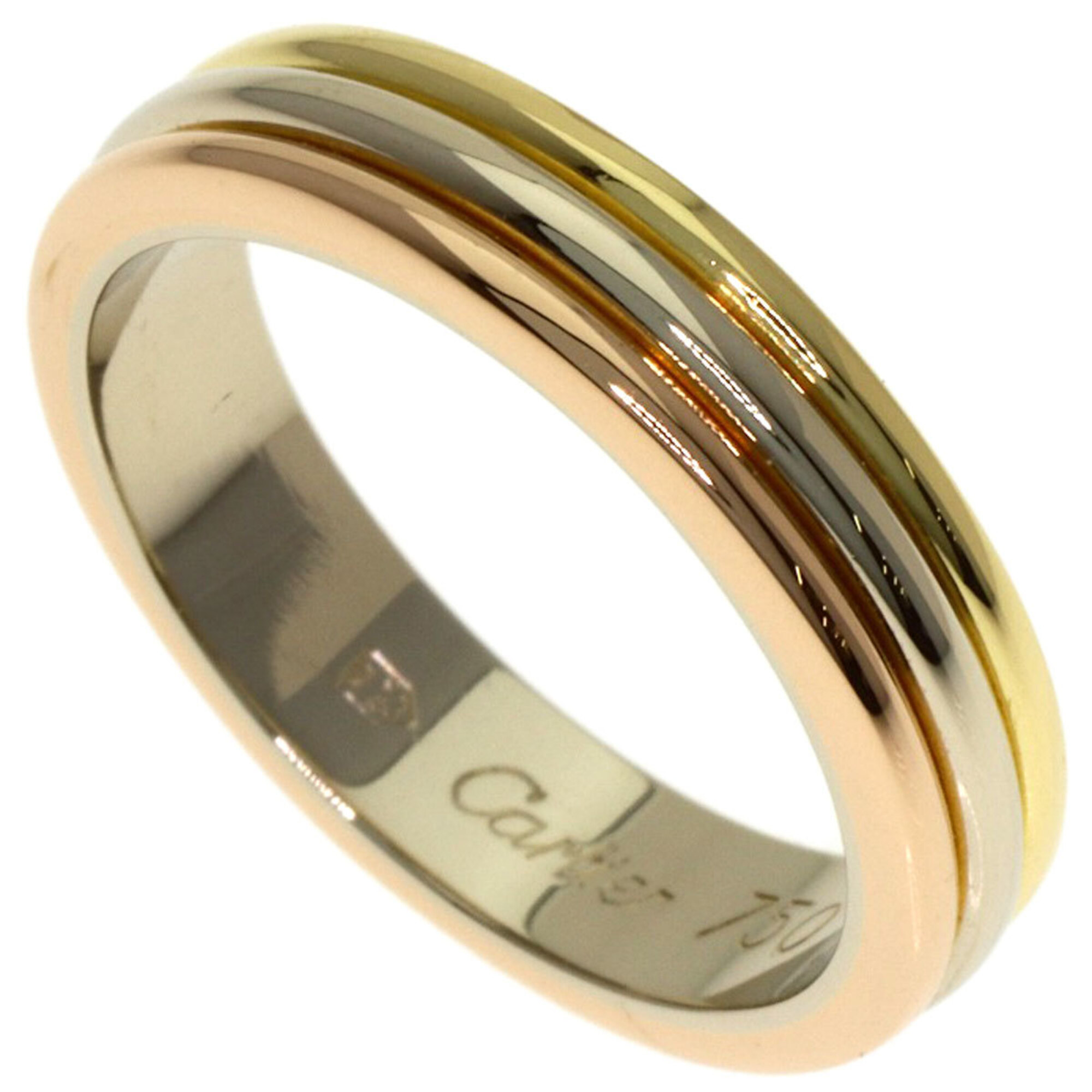 Cartier Three Gold #48 Ring, 18K Yellow Gold/18K White Pink Gold, Women\'s, CARTIER