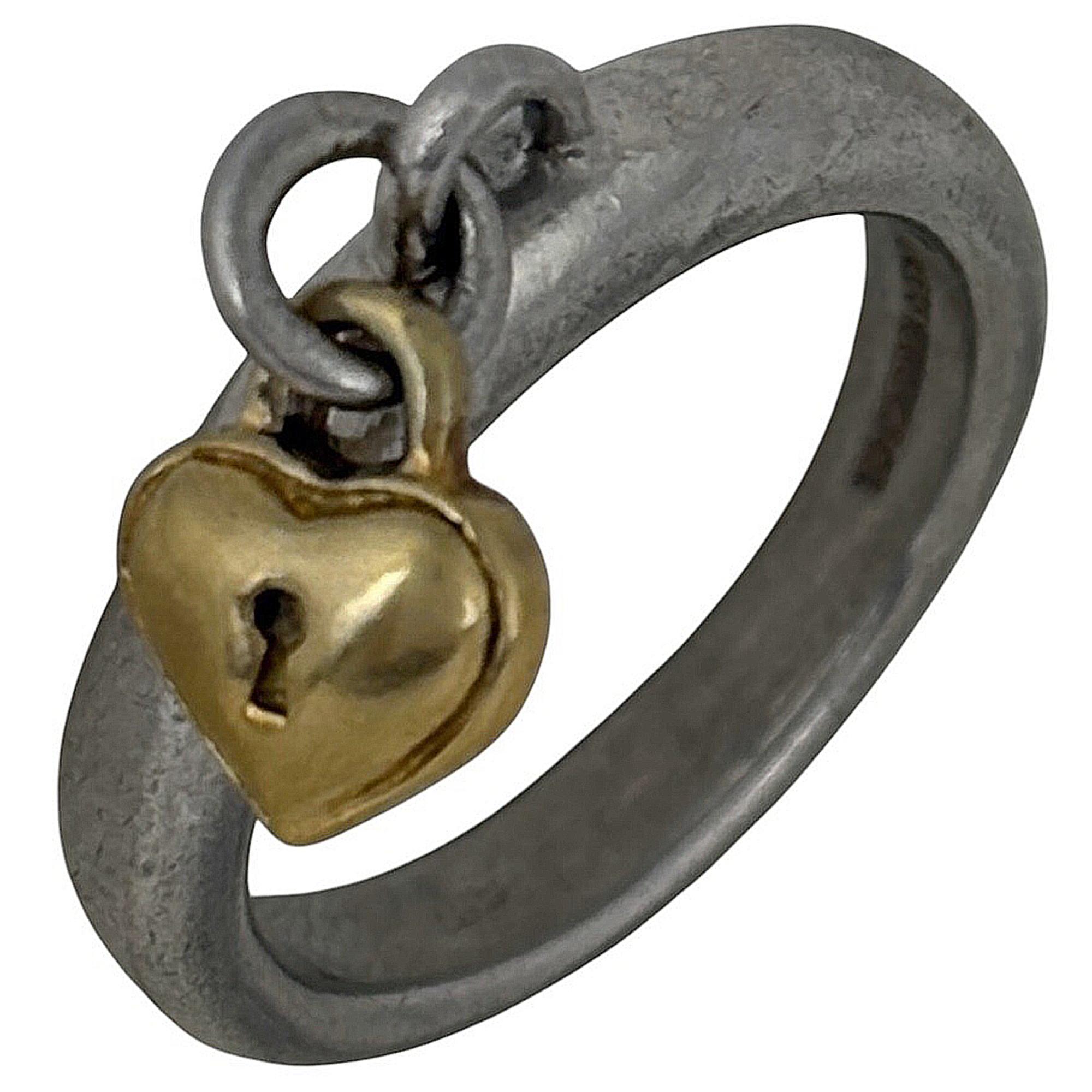 Tiffany & Co. Heart Lock Ring, Sterling Silver 925/750, Women\'s Ring