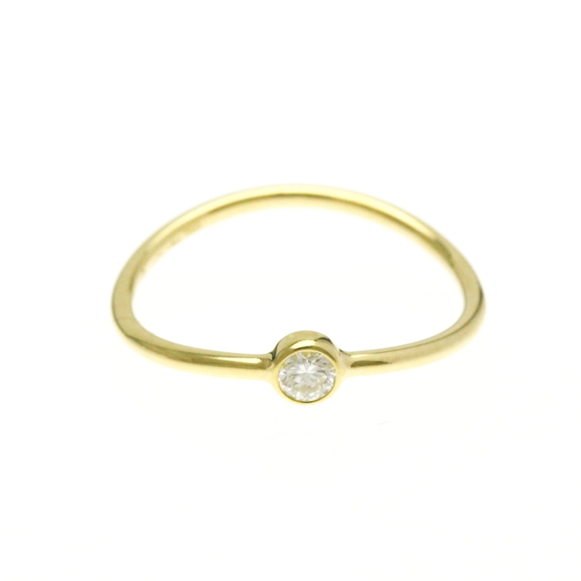 Tiffany Wave Single Row Ring 1P Diamond Yellow Gold (18K) Fashion Diamond Band Ring Gold