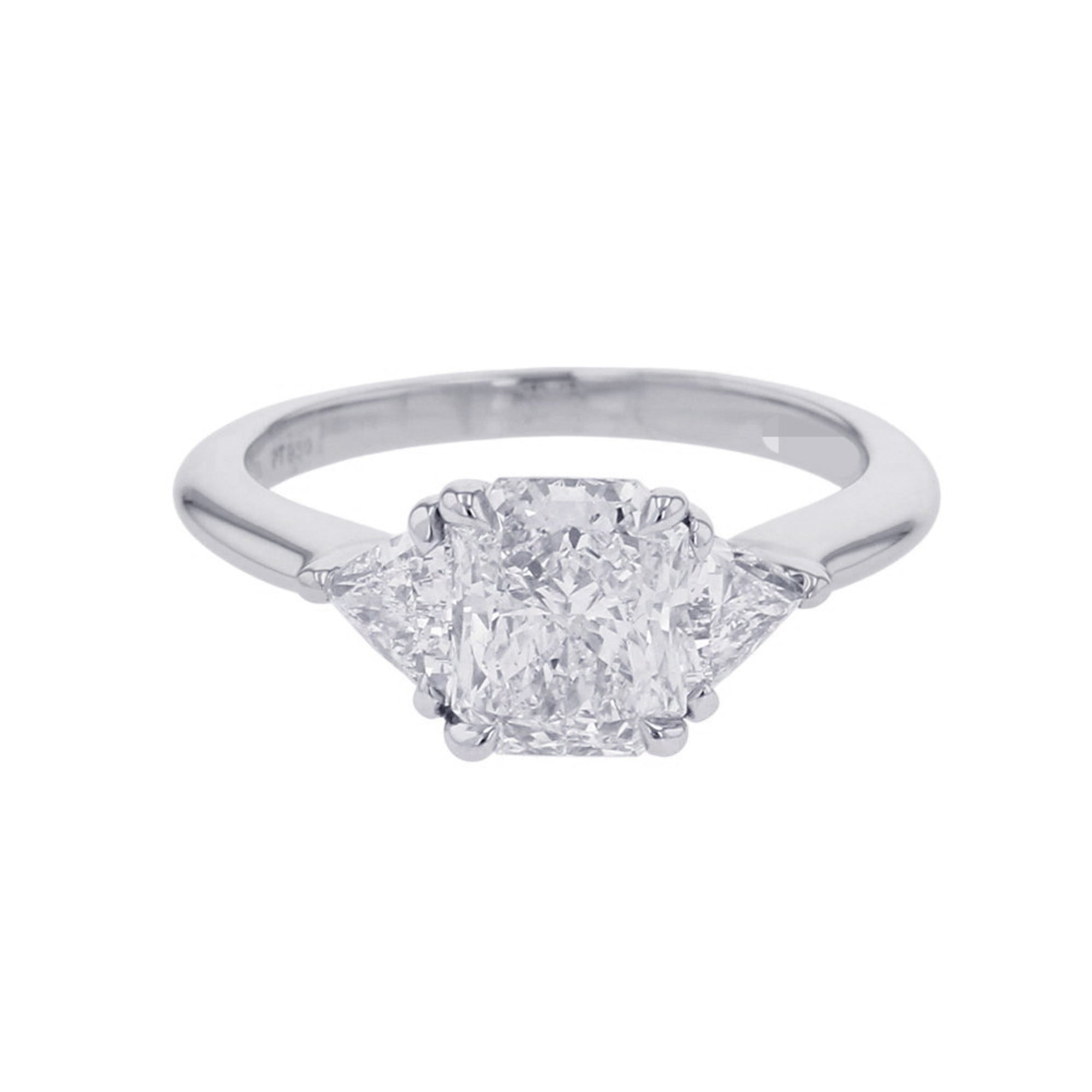 Tiffany & Co. ring with 1.09ct diamonds, Pt950 platinum, size approximately 8, GIA certified.
