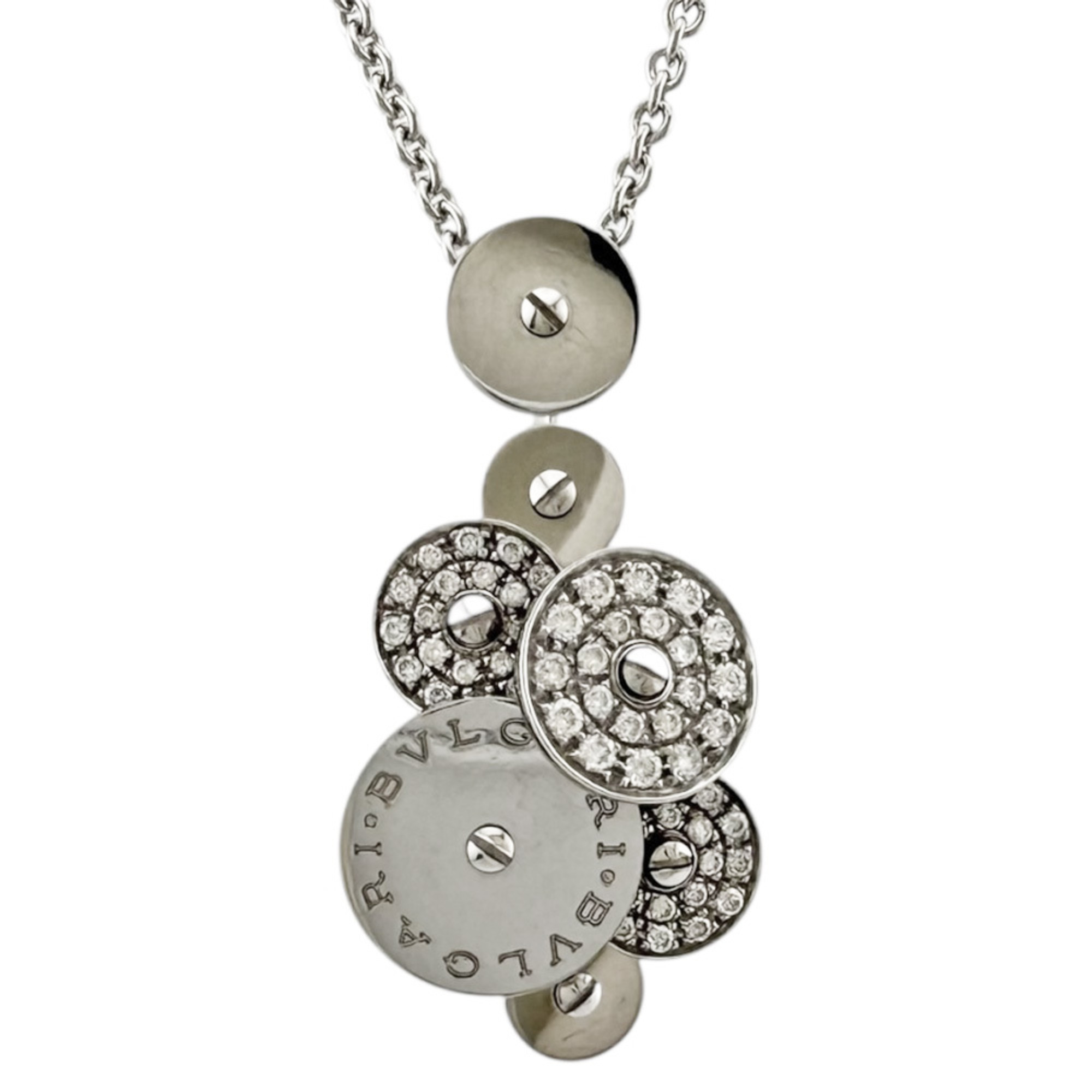 Bvlgari Bulgari necklace, 18k gold, diamond, women\'s, pre-owned.