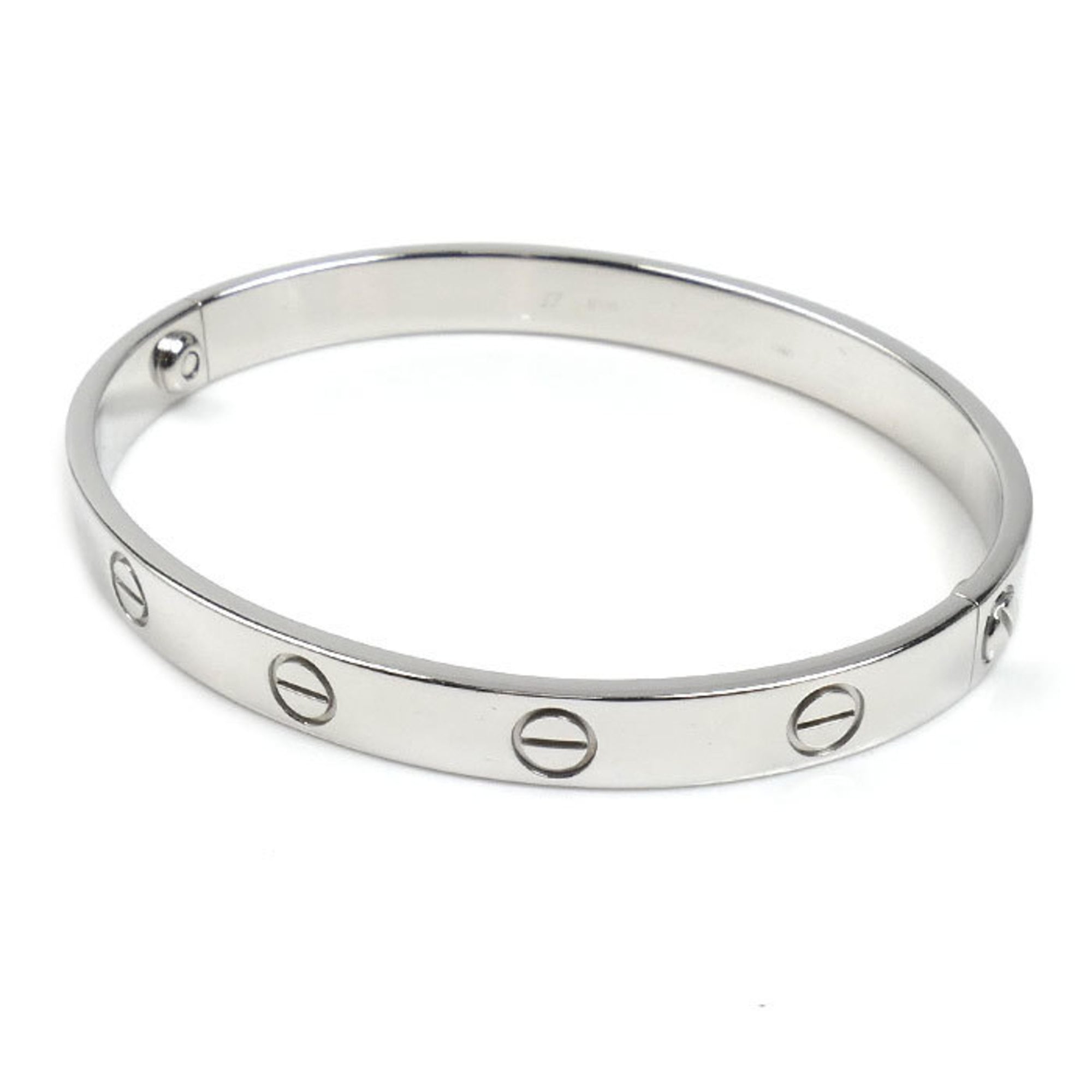 CARTIER Cartier 18KWG White Gold Love Bracelet, Size 17, 31.9g, Women\'s.