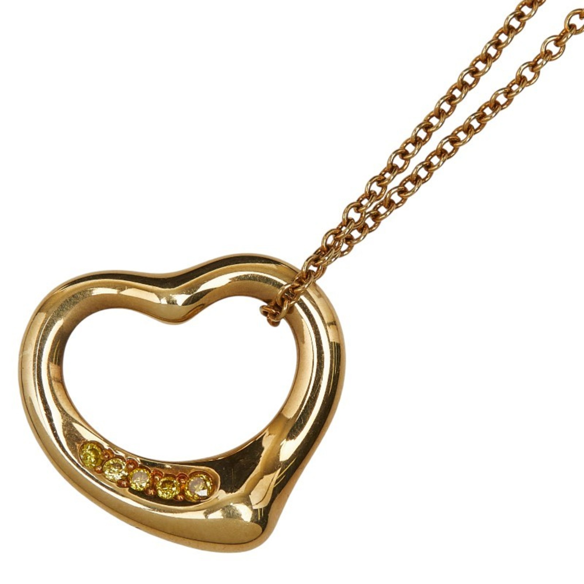 Tiffany & Co. Open Heart Necklace in 18K Yellow Gold. Women\'s. TIFFANY
