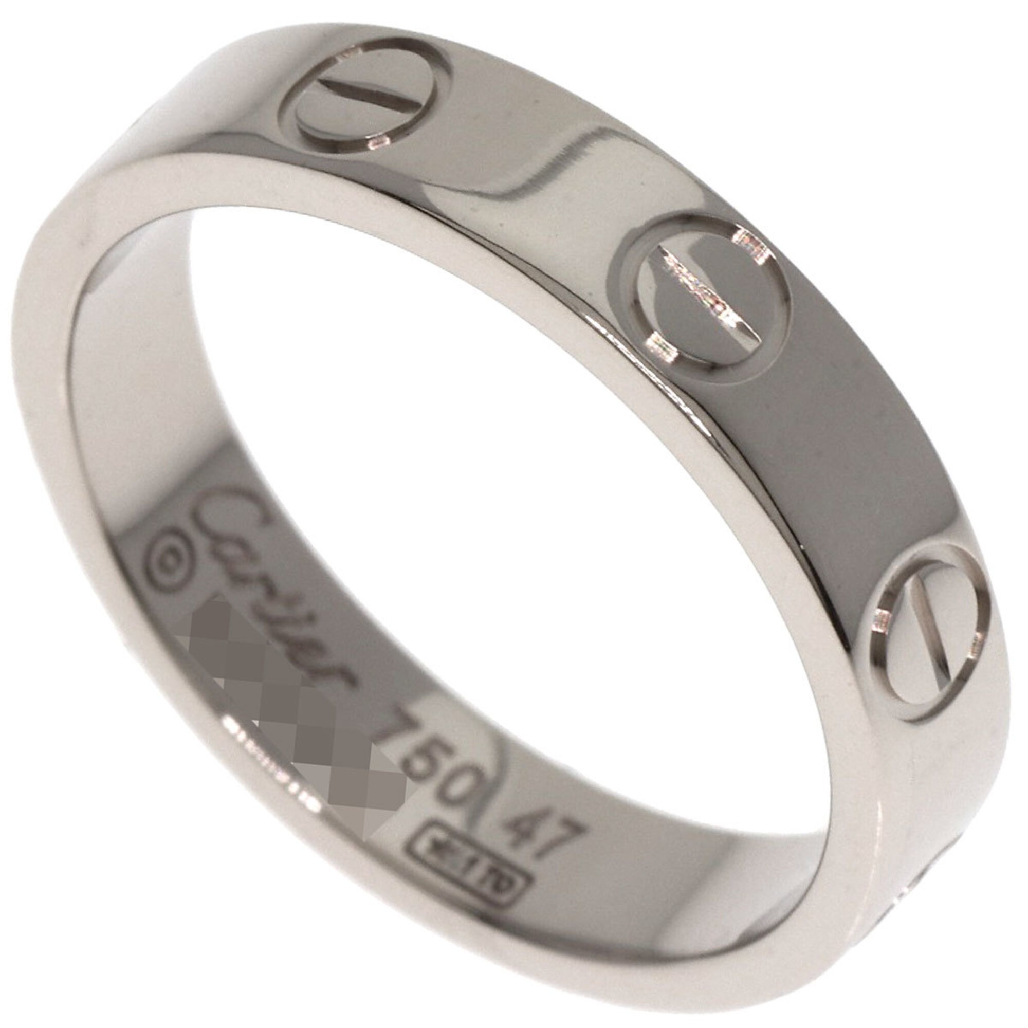 Cartier Mini Love Ring #47, 18K White Gold, Women\'s Ring, CARTIER