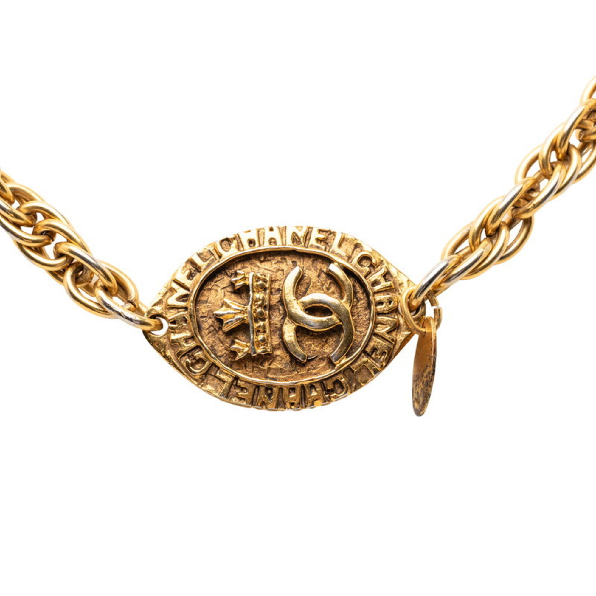 Chanel Coco Mark Long Necklace, Gold Plated, Women\'s CHANEL
