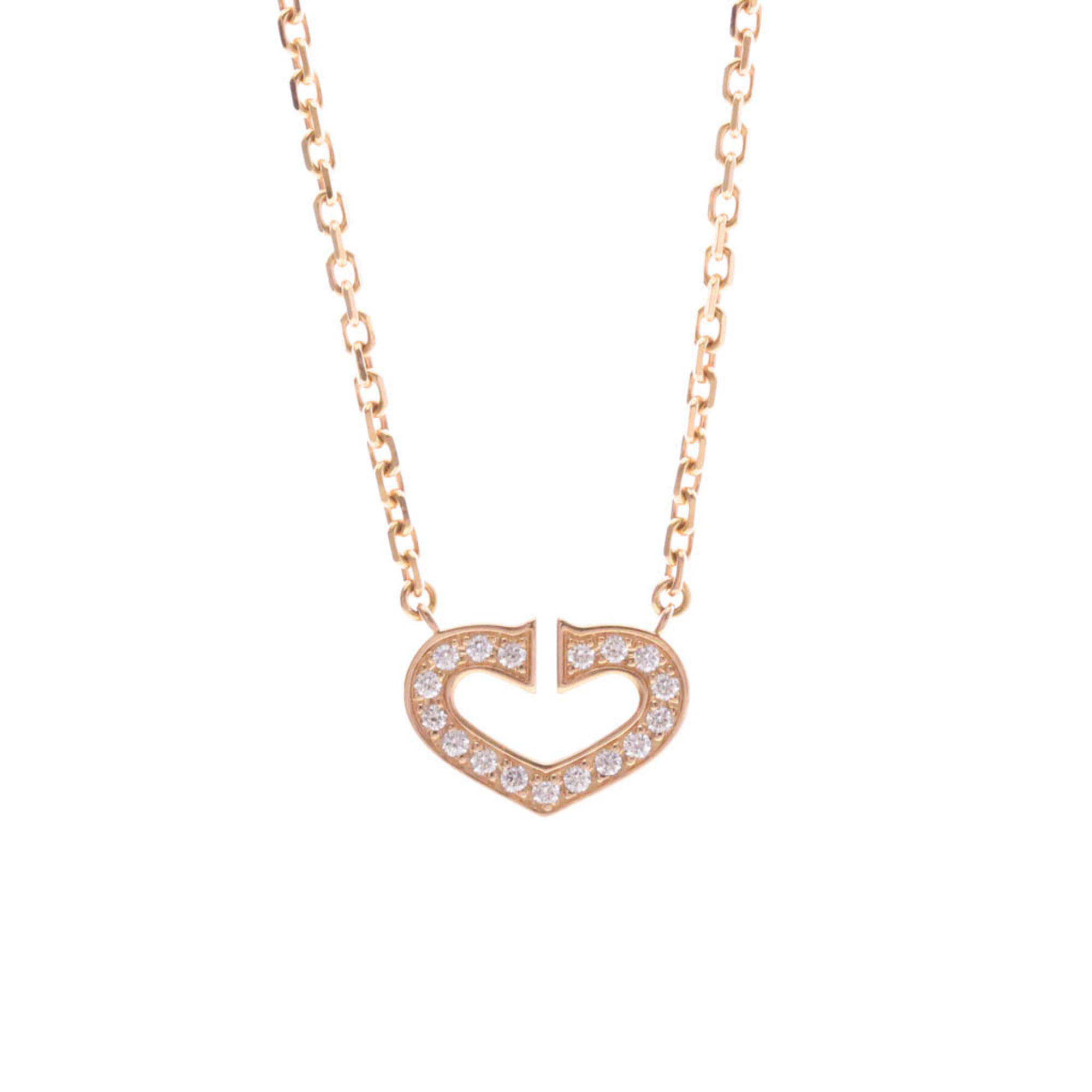 Cartier C Heart Diamond Necklace Pink Gold (18K) Diamond Men,Women Fashion Pendant Necklace (Pink Go
