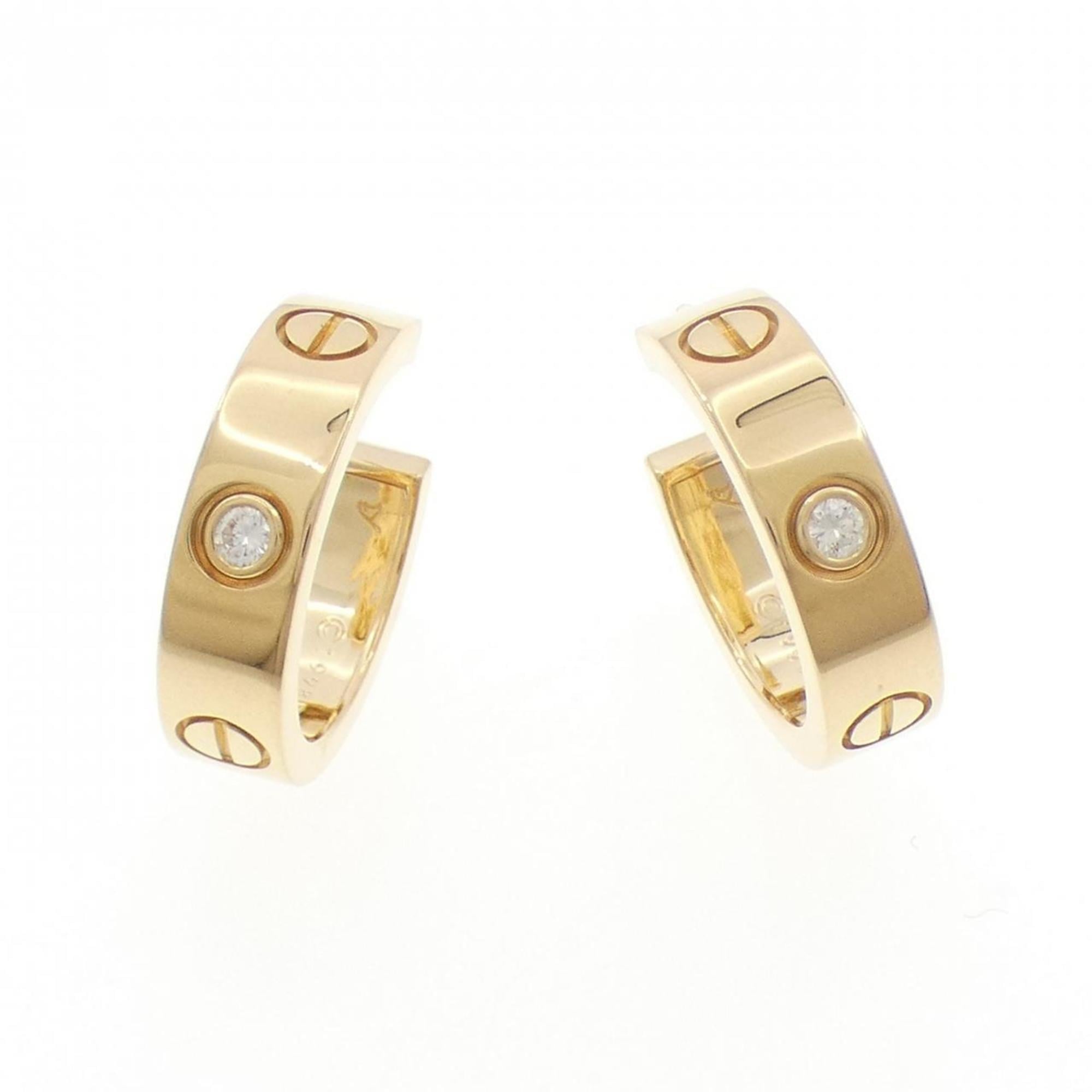 Cartier Love Pierced Earrings Half Diamond