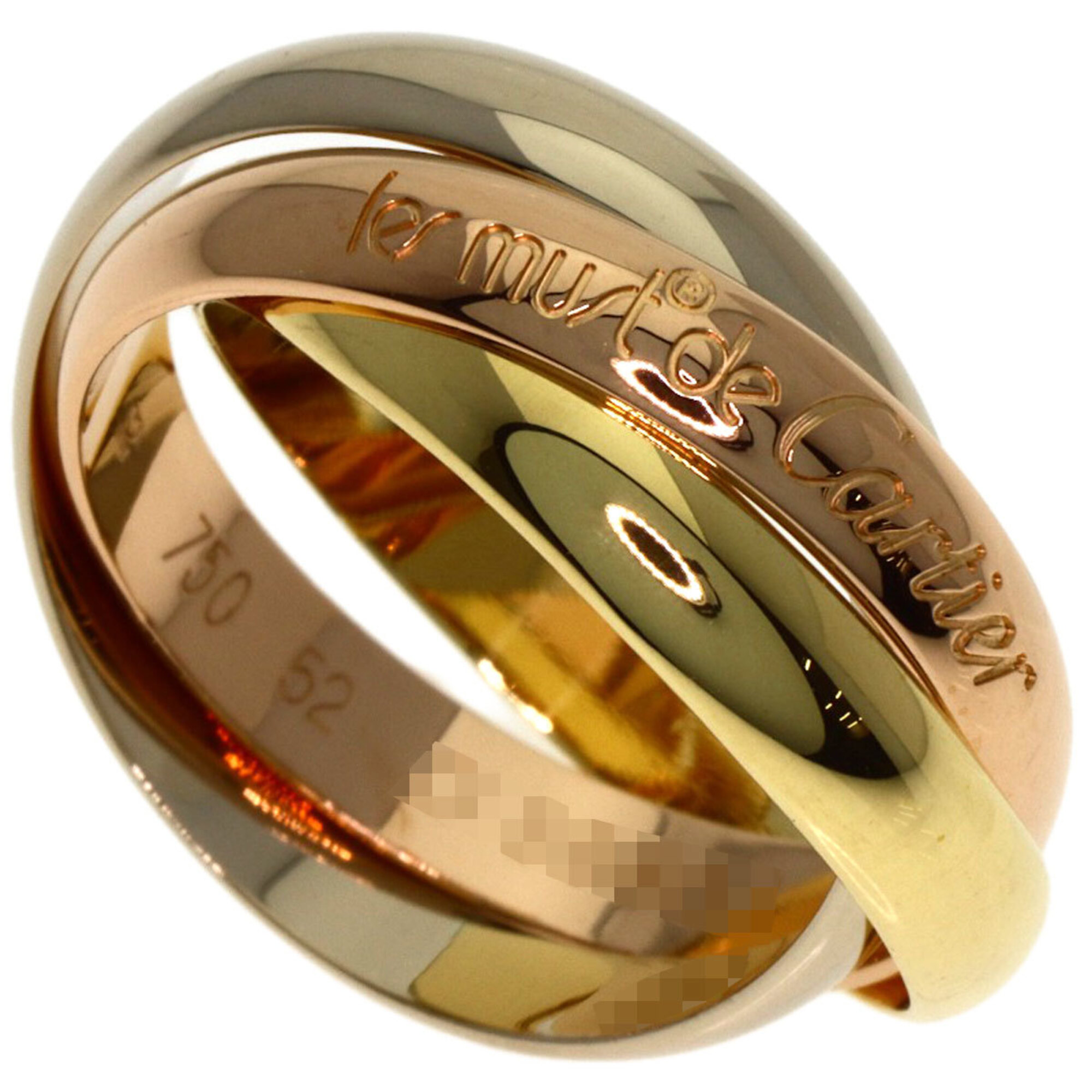 Cartier Trinity #52 Ring, 18K Yellow Gold/18K White Pink Gold, Women\'s, CARTIER