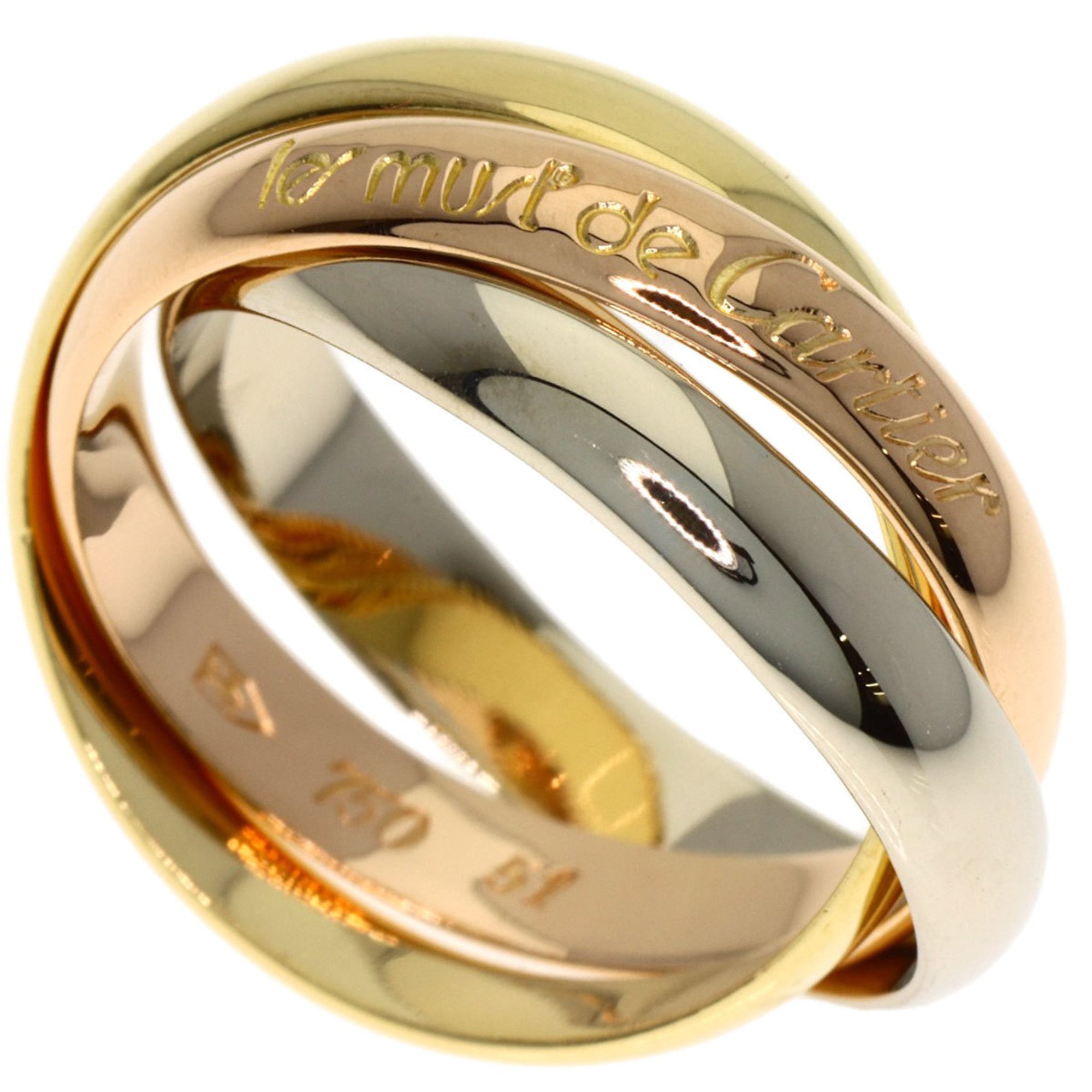 Cartier Trinity #51 Ring, 18K Yellow Gold/18KPG/18KWG, Women\'s